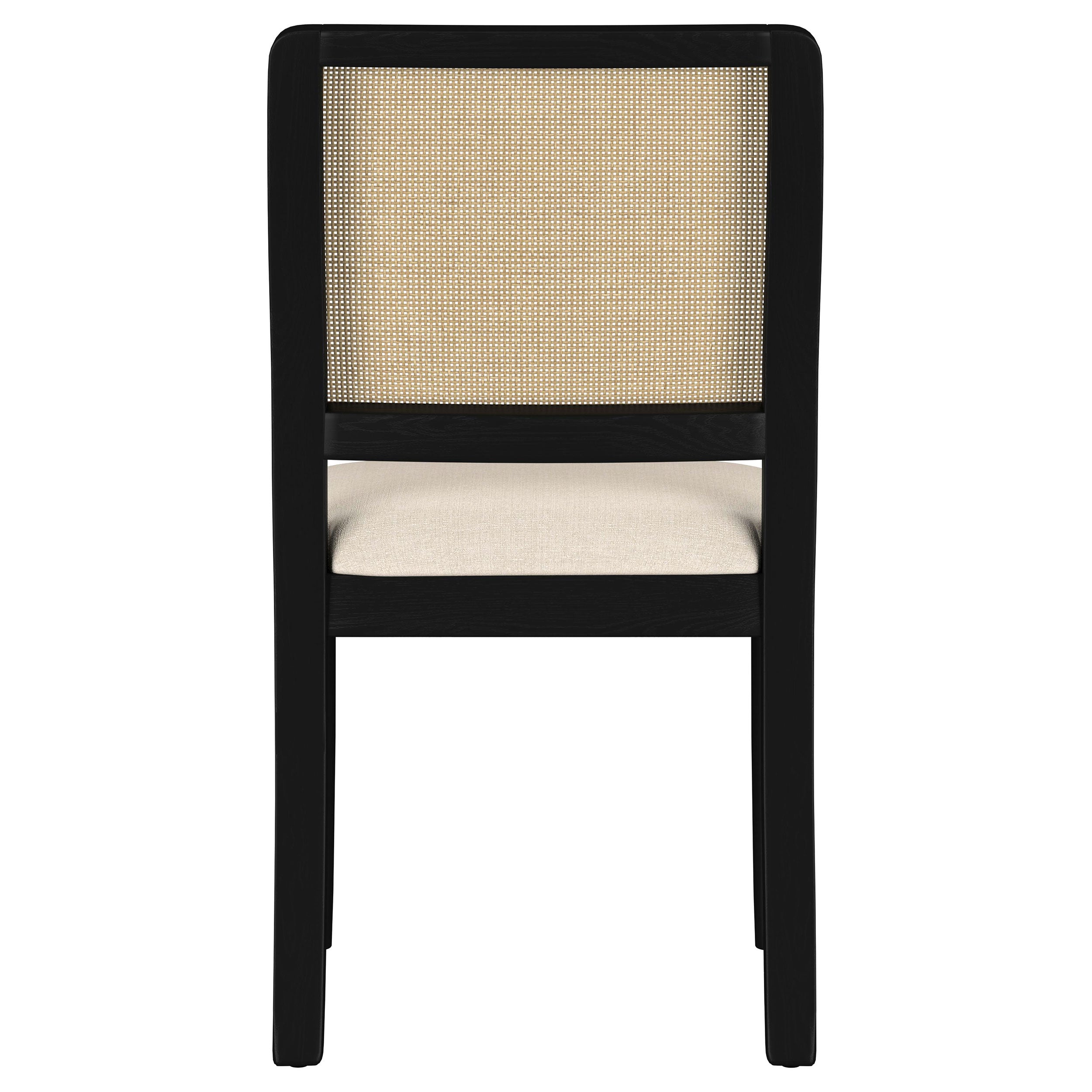 Arini Rattan Cane Dining Side Chair Black (Set of 2) — view 8
