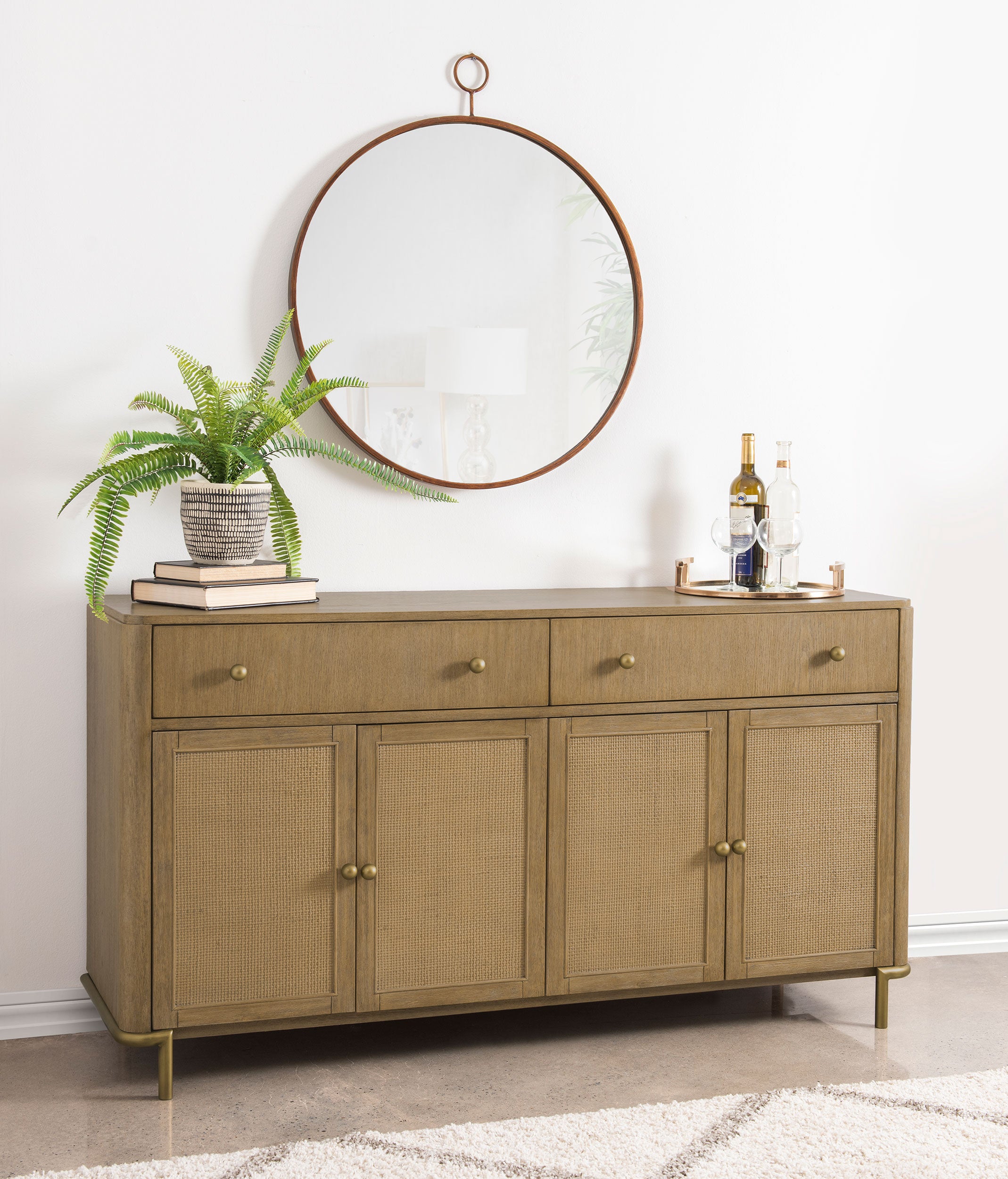Arini 2-drawer Cane Door Dining Sideboard Server Sand Wash — view 2