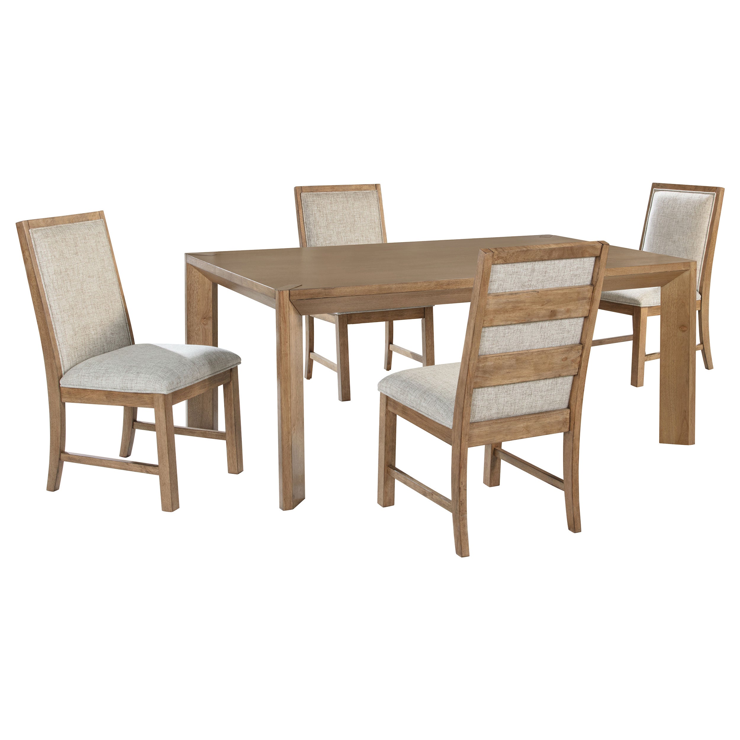 Bruner 5-piece 72-inch Rectangular Dining Set Natural Brown — view 2