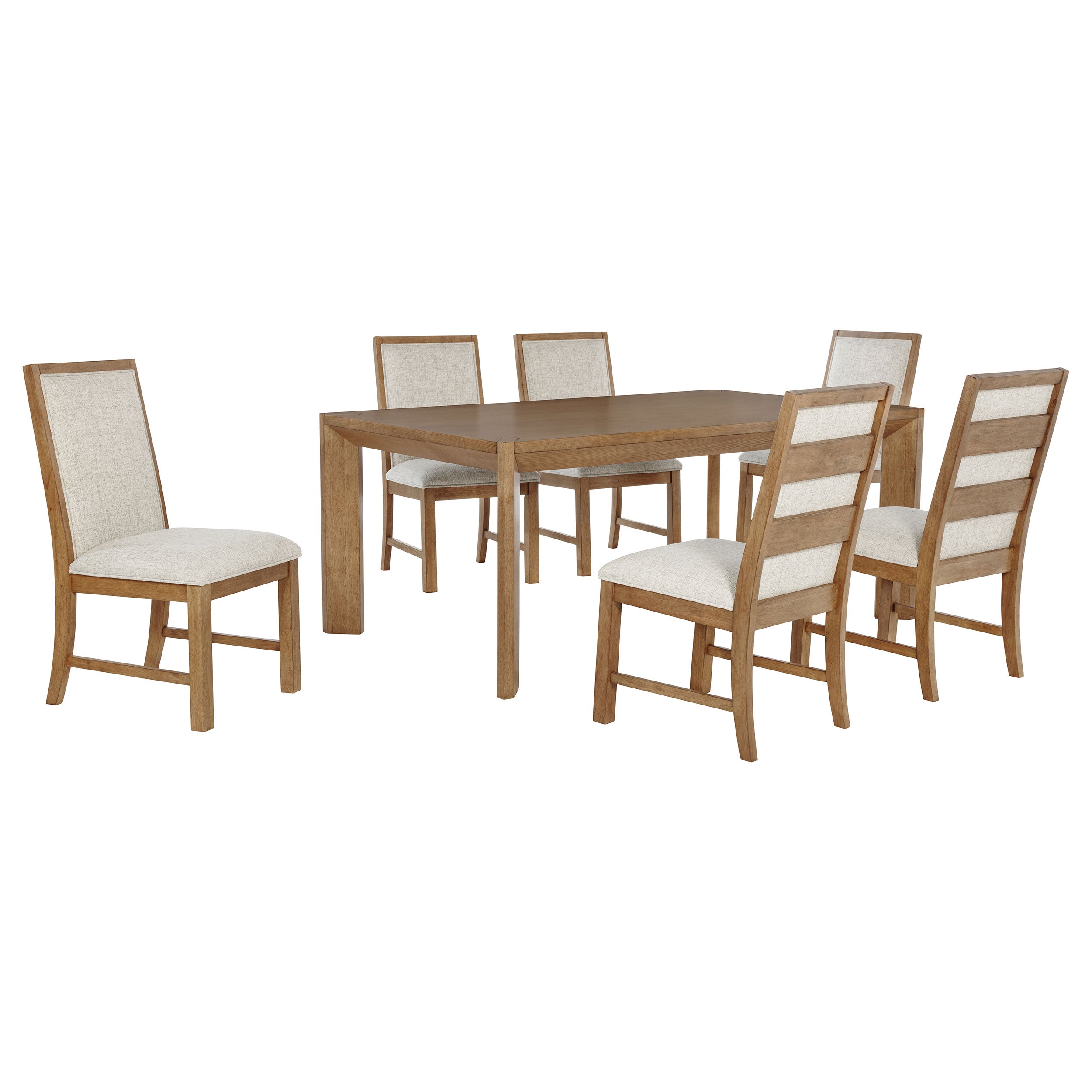 Bruner 7-piece 72-inch Rectangular Dining Set Natural Brown — view 2