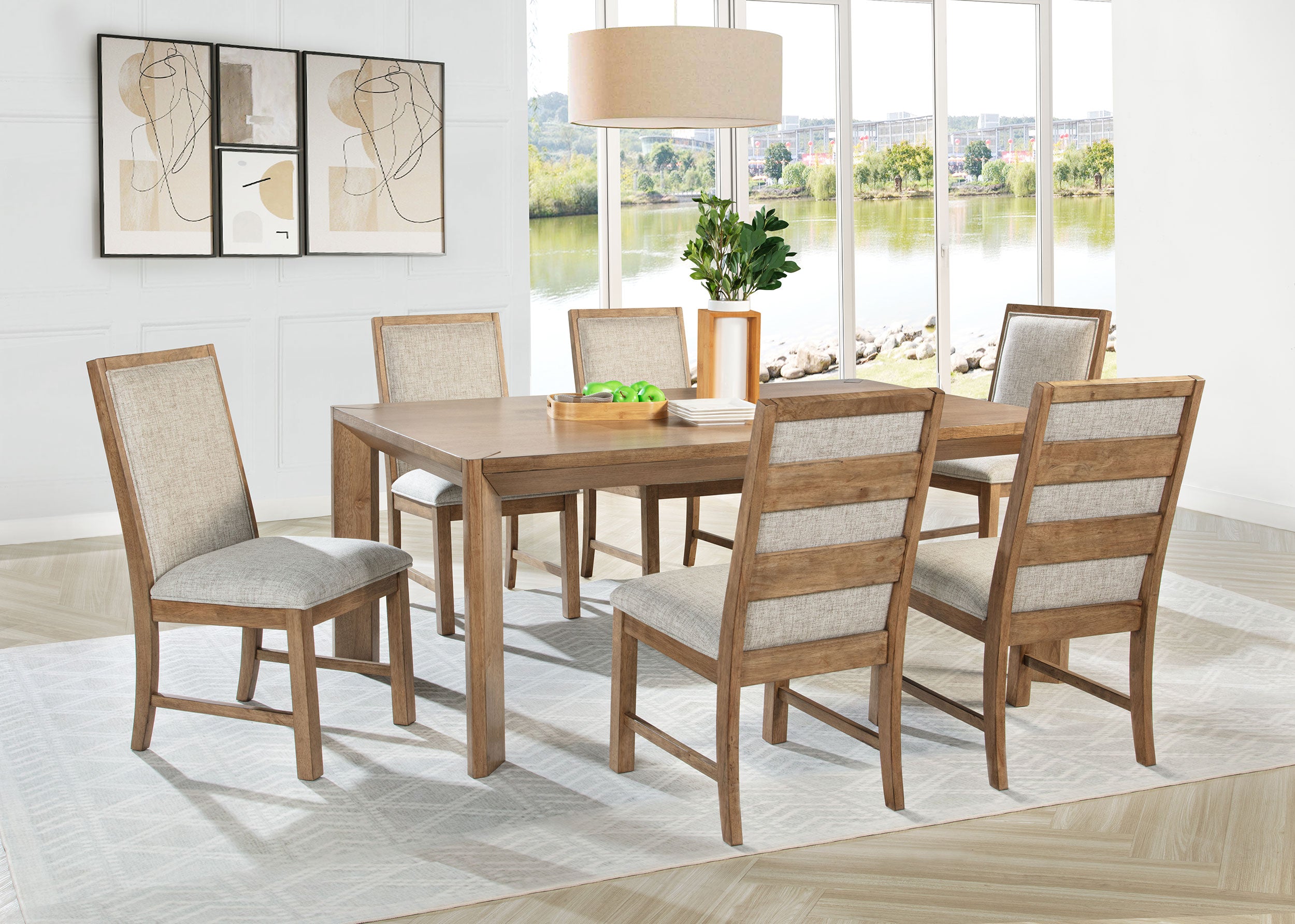 Bruner 72-inch Rectangular Wood Dining Table Natural Brown — view 9