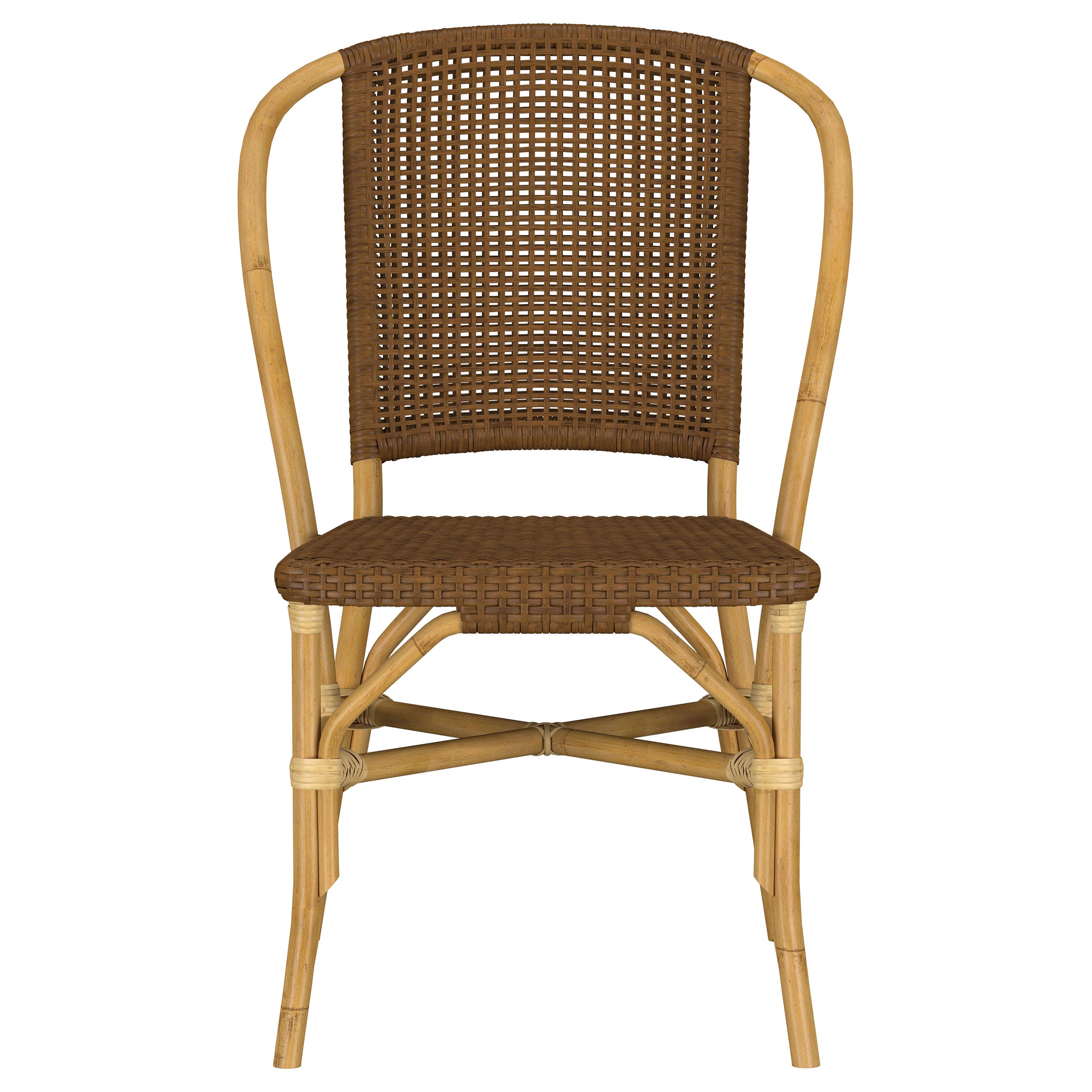 Lexley Woven Rattan Dining Side Chair Brown (Set of 2) — view 4