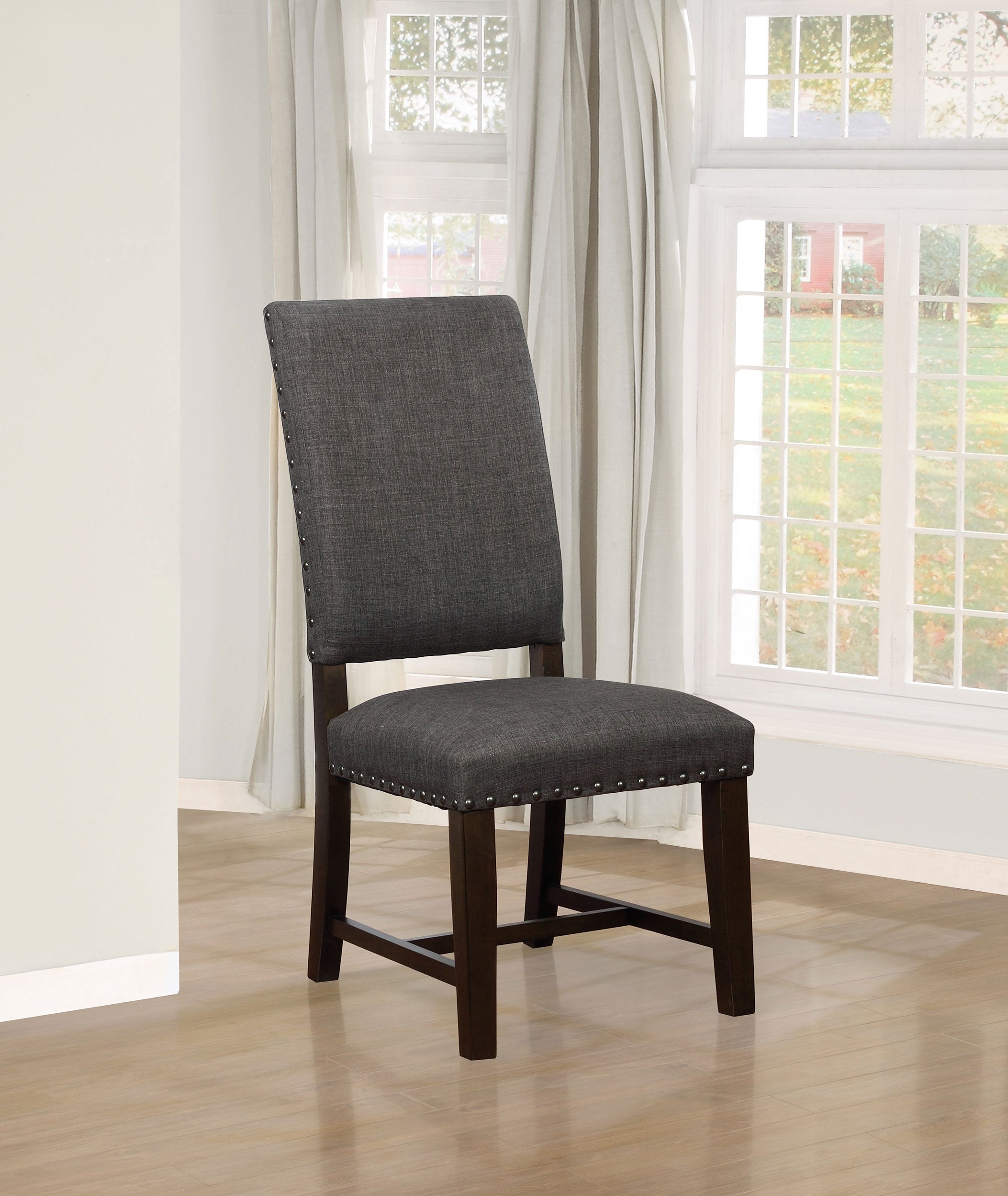 Twain Upholstered Dining Side Chair Warm Grey (Set of 2) — view 2