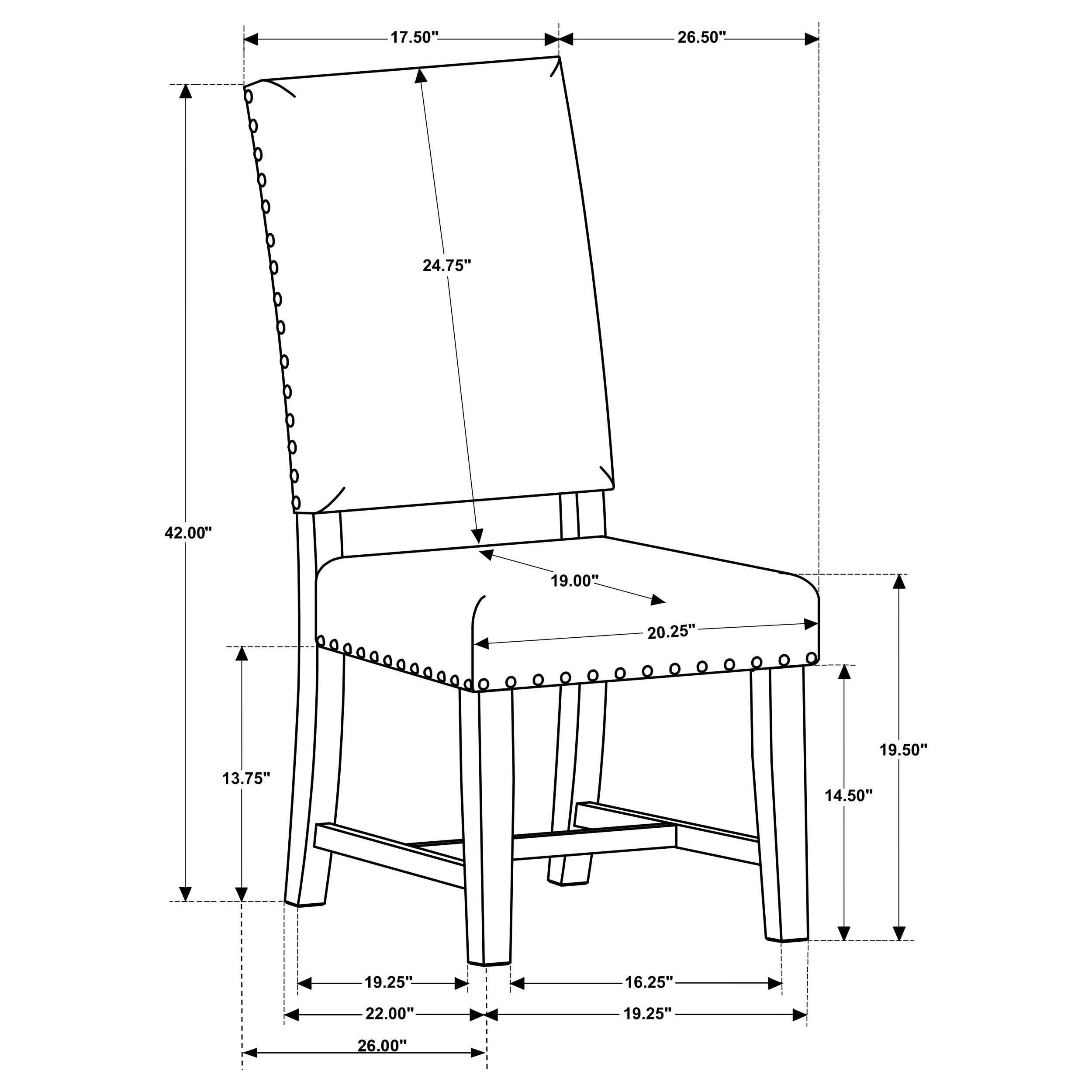 Twain Upholstered Dining Side Chair Beige (Set of 2) — view 9