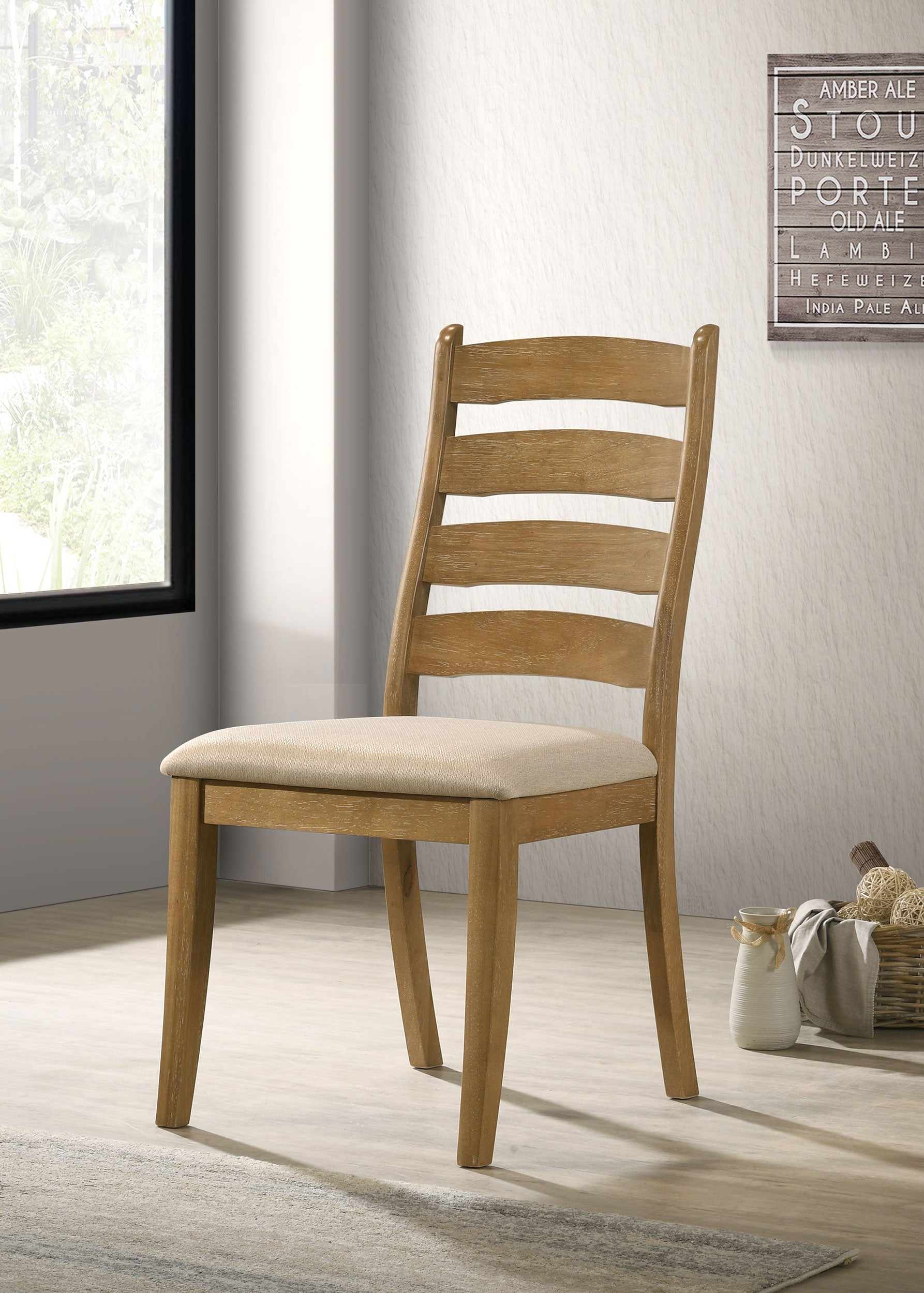 Danvers Wood Dining Side Chair Brown Oak (Set of 2) — view 2