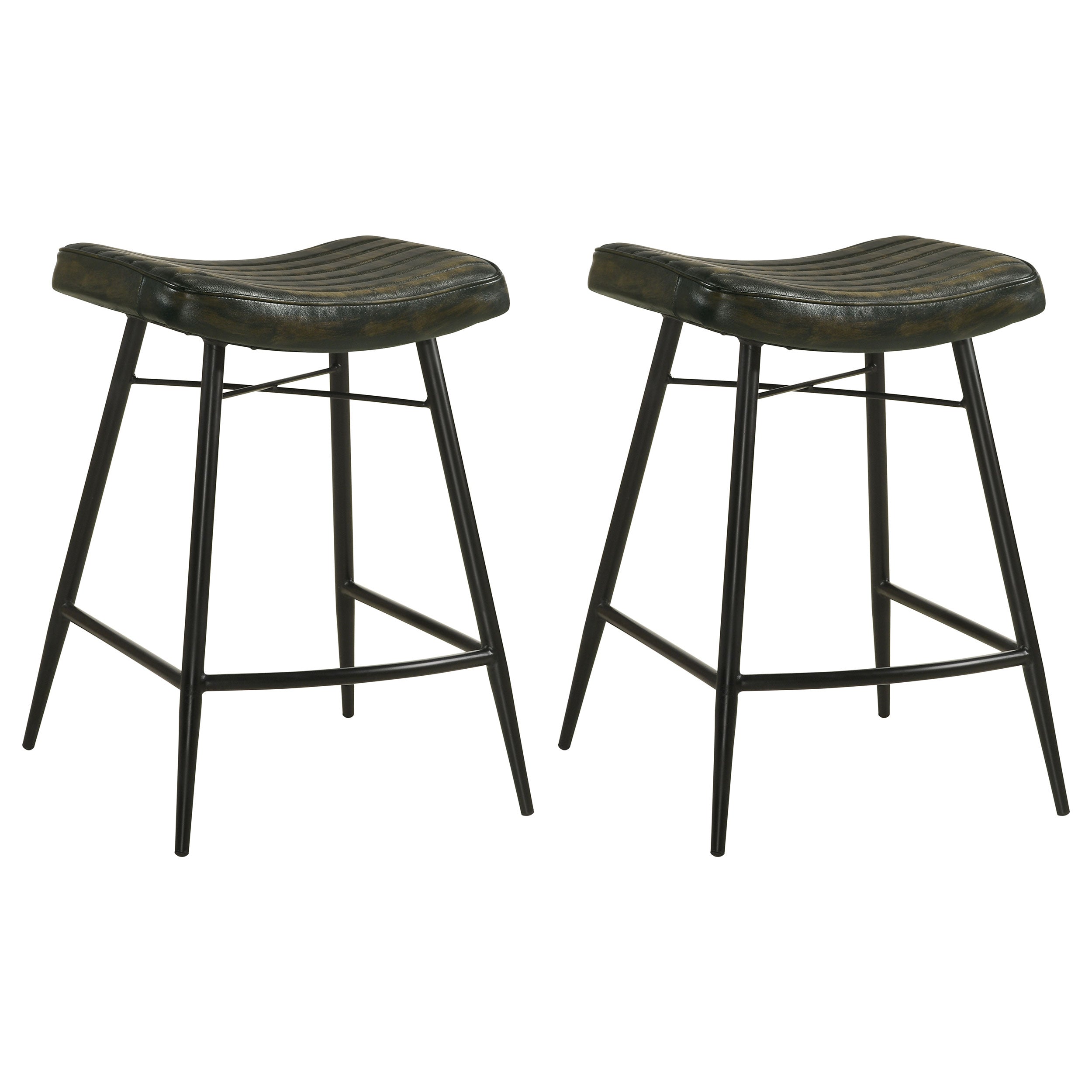 Bayu Leather Upholstered Counter Stool Espresso (Set of 2) — view 1