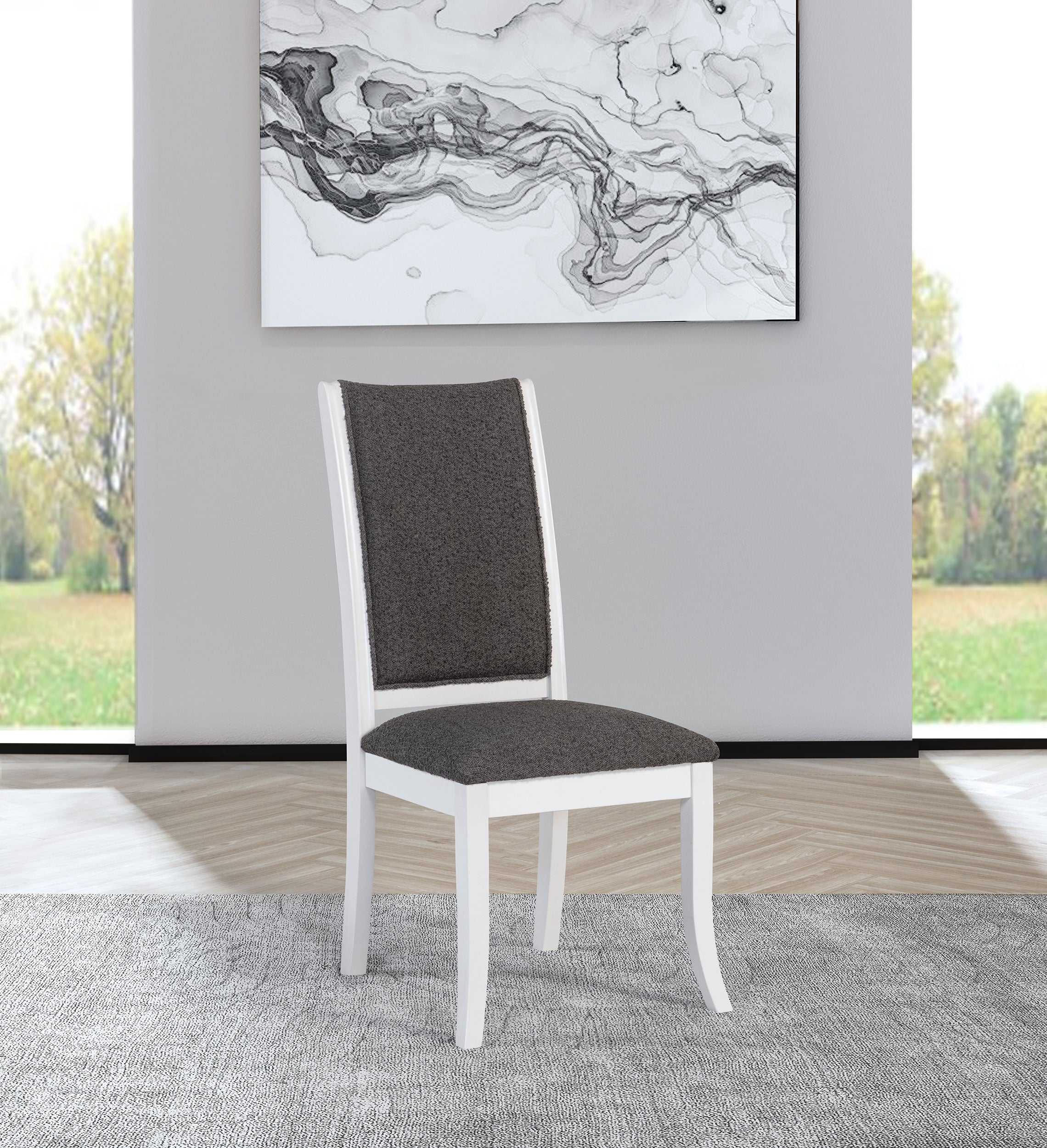 Judd Upholstered Dining Side Chair Pearl White (Set of 2) — view 2