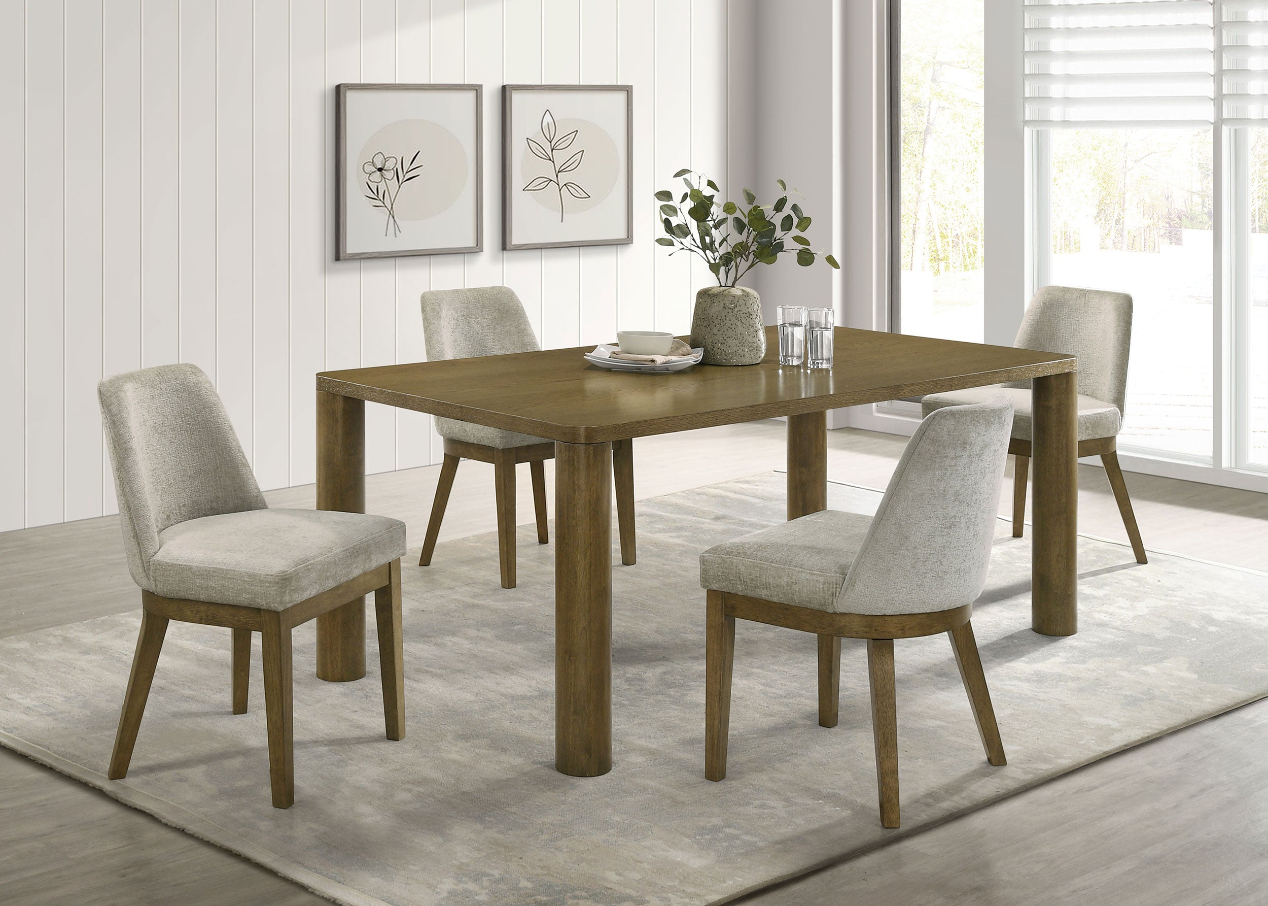 Castlewood 71-inch Rectangular Wood Dining Table Brown Oak — view 9