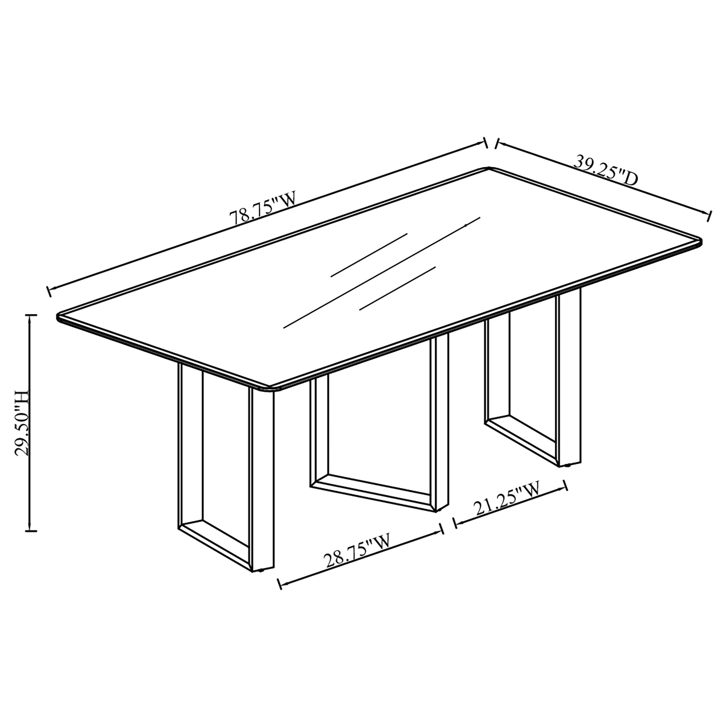 Desden 79-inch Rectangular Sintered Stone Dining Table Grey — view 8