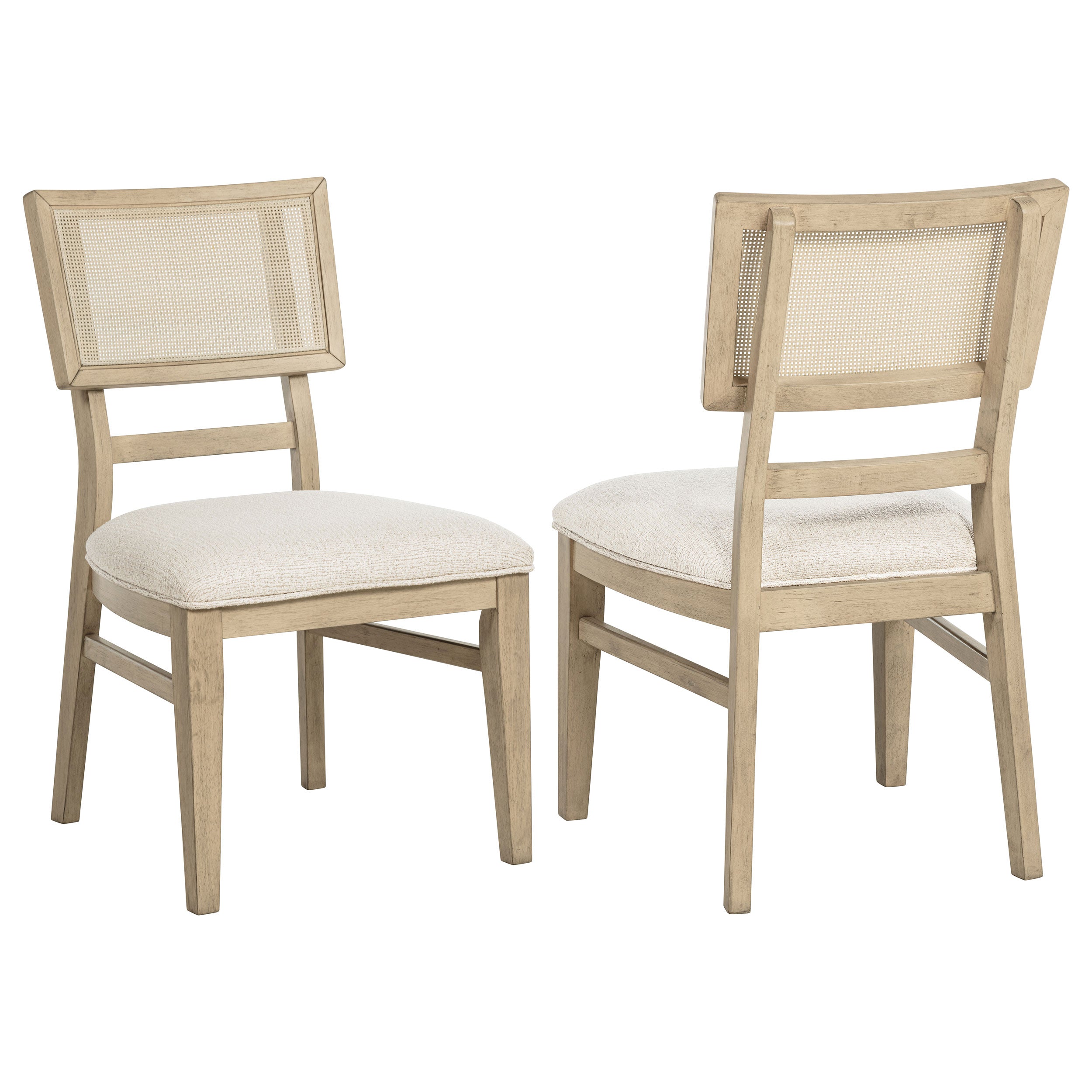 Kailani Rattan Cane Dining Side Chair Beige Oak (Set of 2) — view 1