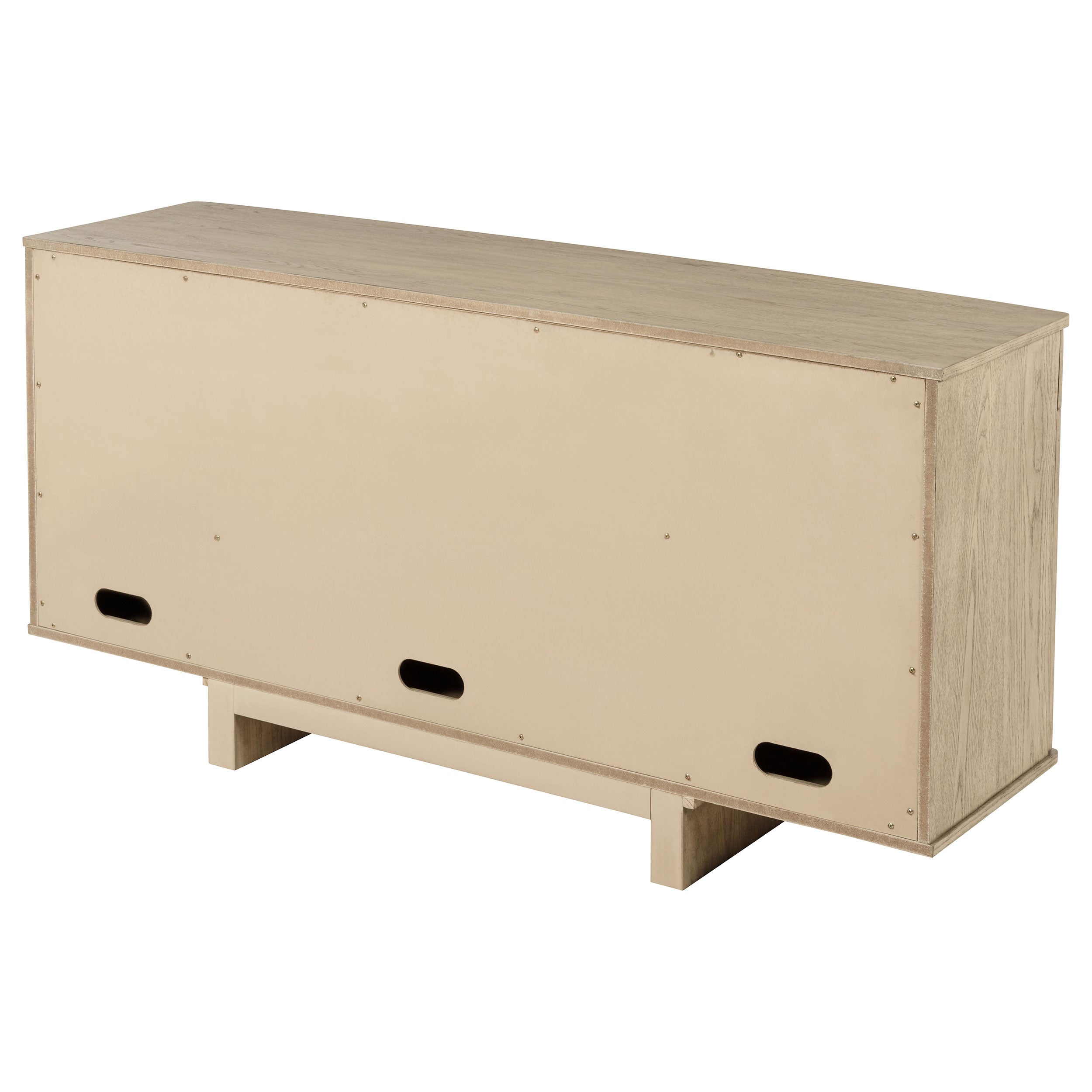 Kailani 4-door Cane Sideboard Buffet Cabinet Beige Oak — view 9
