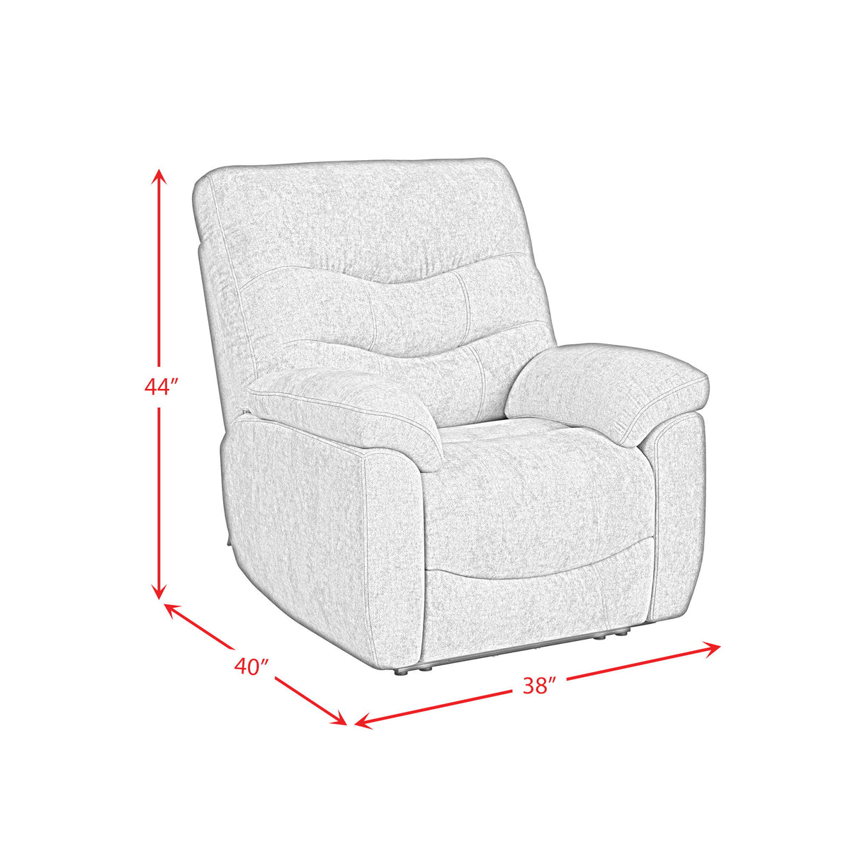 Trifecta P3 Recliner With Heat Massage, Zero Gravity, Memory Foam in Sefi Puppy by Elements International, view 4