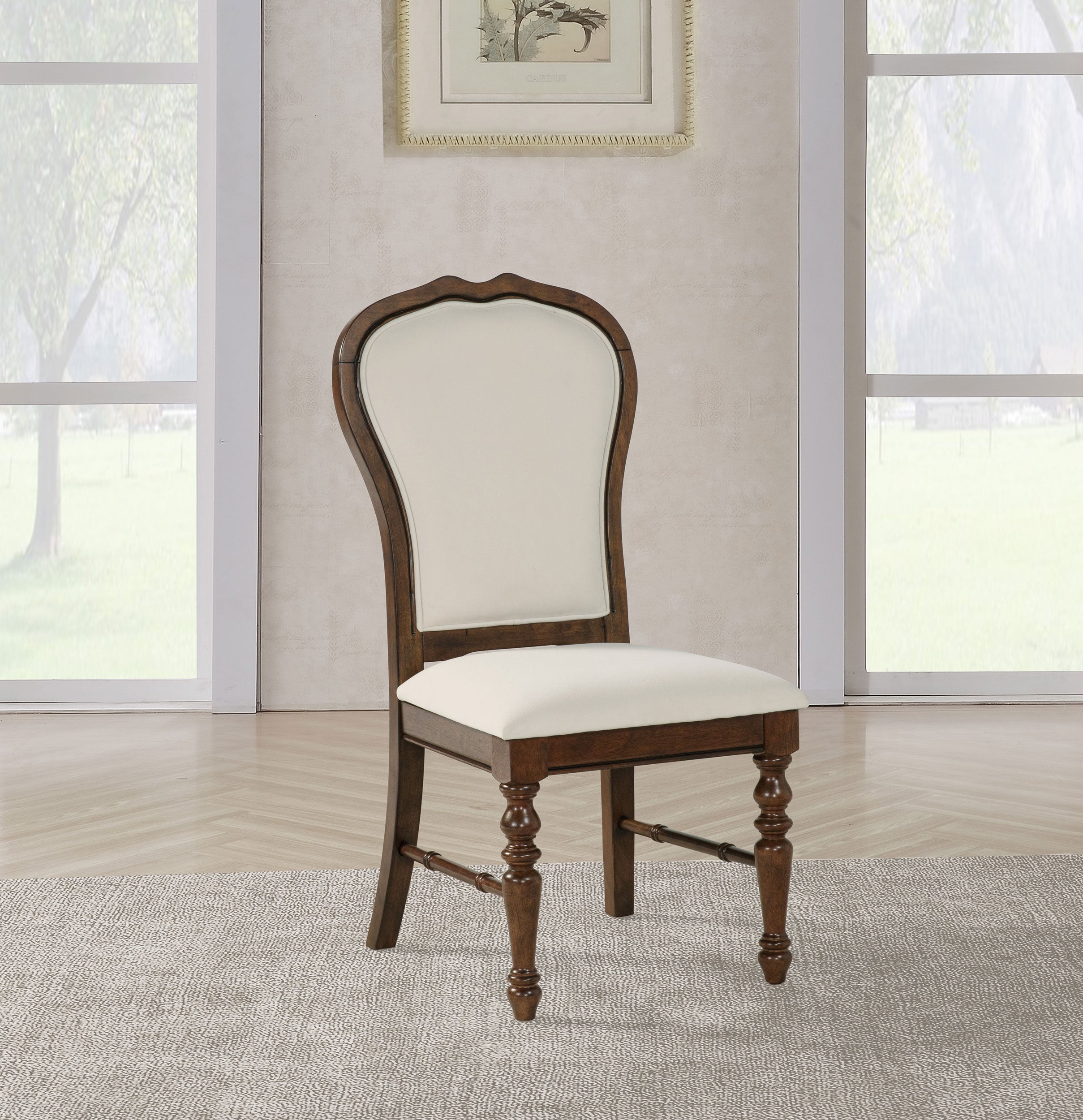 Landon Upholstered Dining Side Chair Rich Brown (Set of 2) — view 2