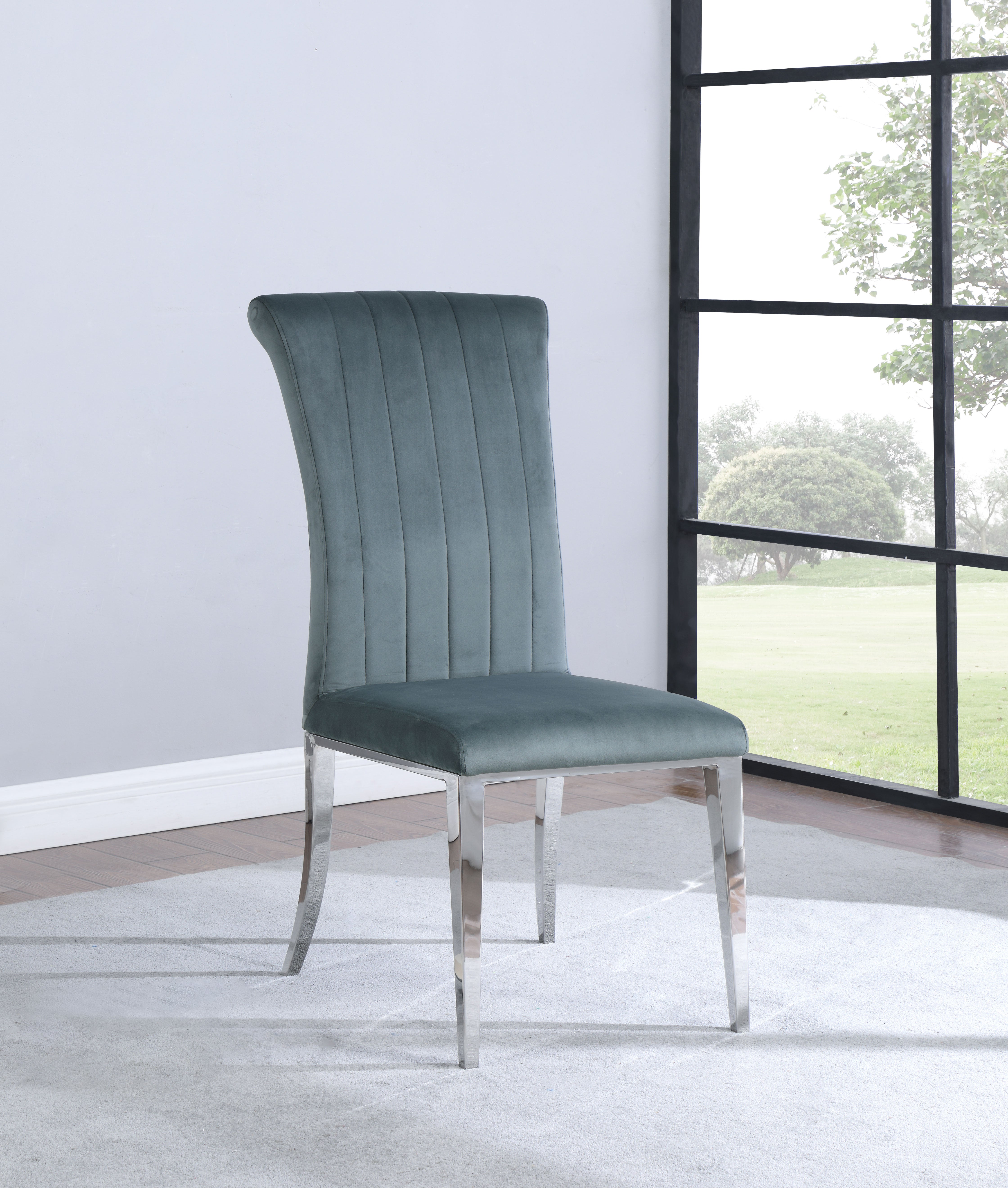 Beaufort Upholstered Dining Side Chair Steel Grey (Set of 2) — view 2