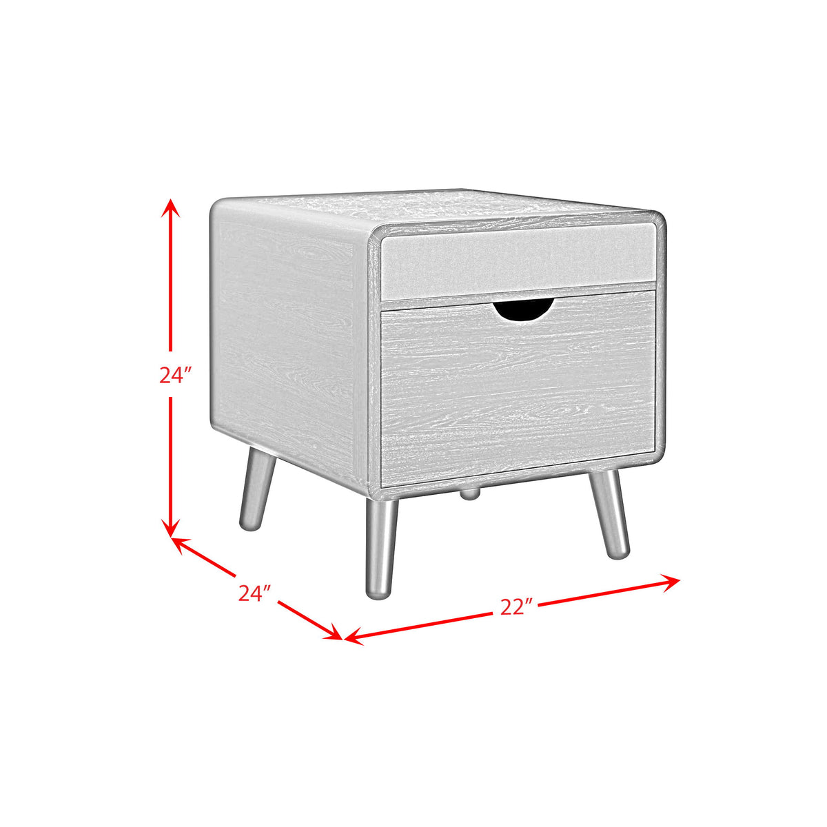Halo Square Smart End Table in Black by Elements International, view 2