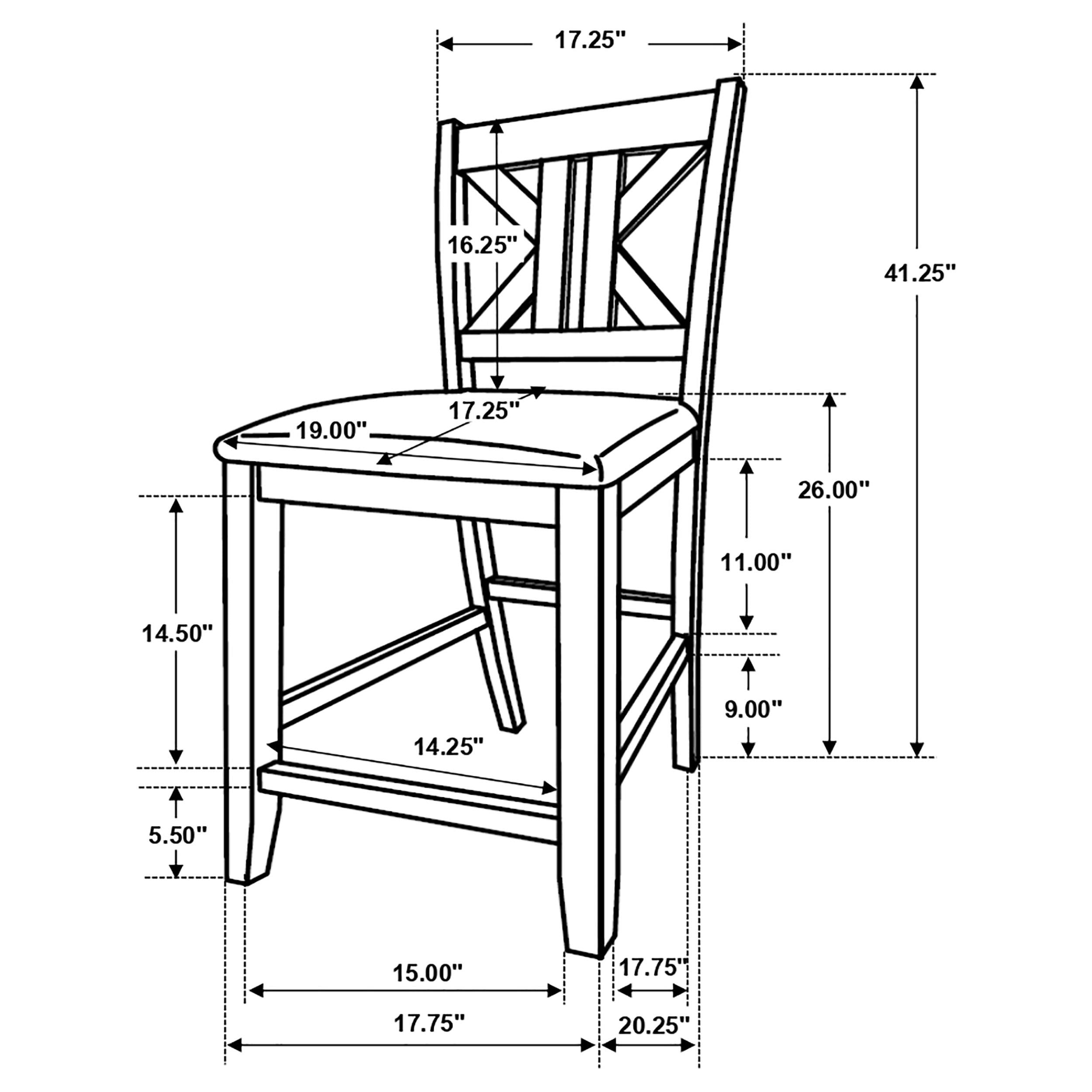 Athens Wood Counter Chair with Cushion Barn Grey (Set of 2) — view 13