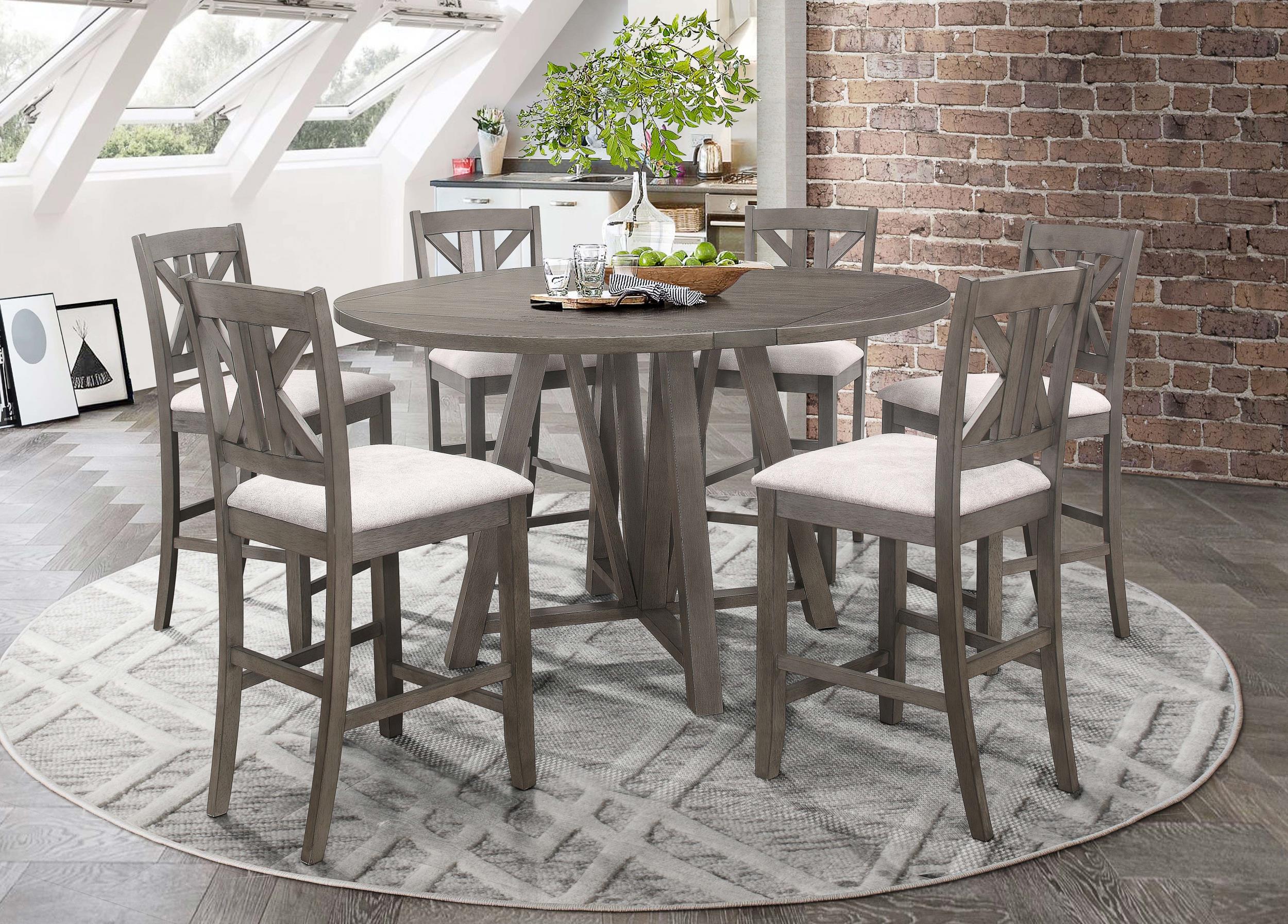 Athens Wood Counter Chair with Cushion Barn Grey (Set of 2) — view 14