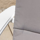 Outdoor Adirondack Chair Cushion With Water Resistant Fabric And Ties - Gray