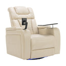 270 Degree Swivel Power Recliner With Tray Table, Phone Holder, Cup Holder, USB Port