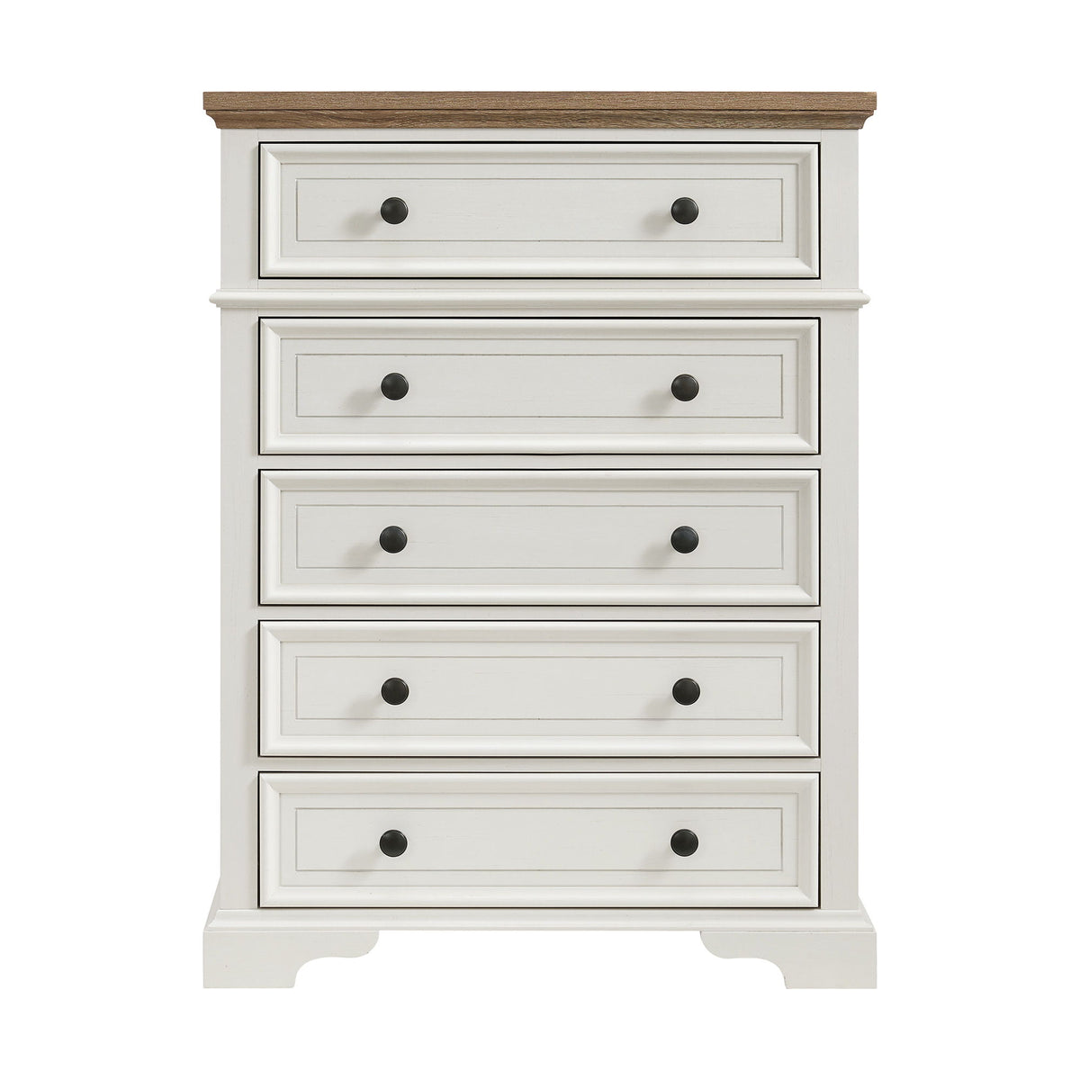 Eastwood Youth 5-Drawer Chest in Brown And White by Elements International, view 2