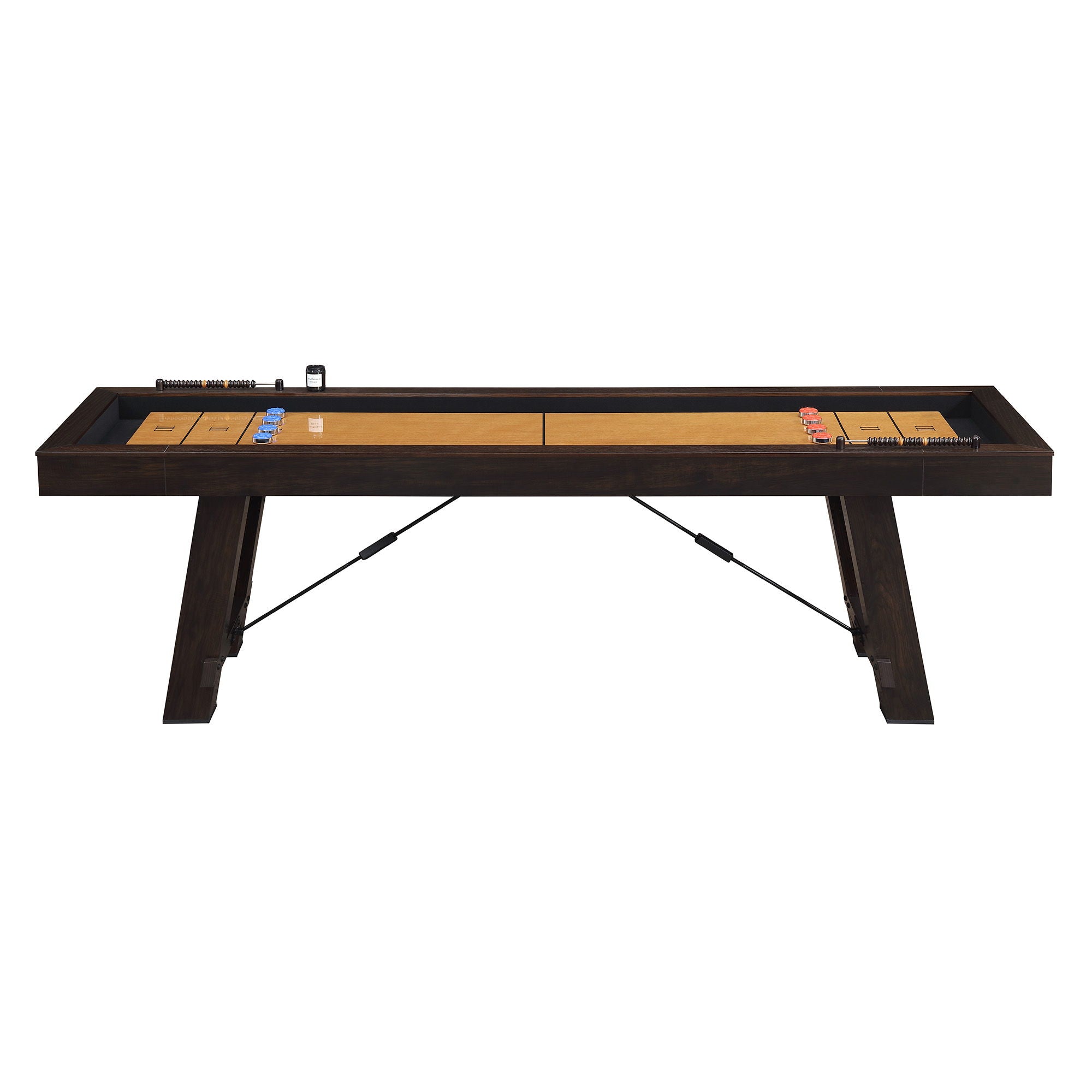 Titus 108" Shuffleboard Table in Brown by Elements International, view 2