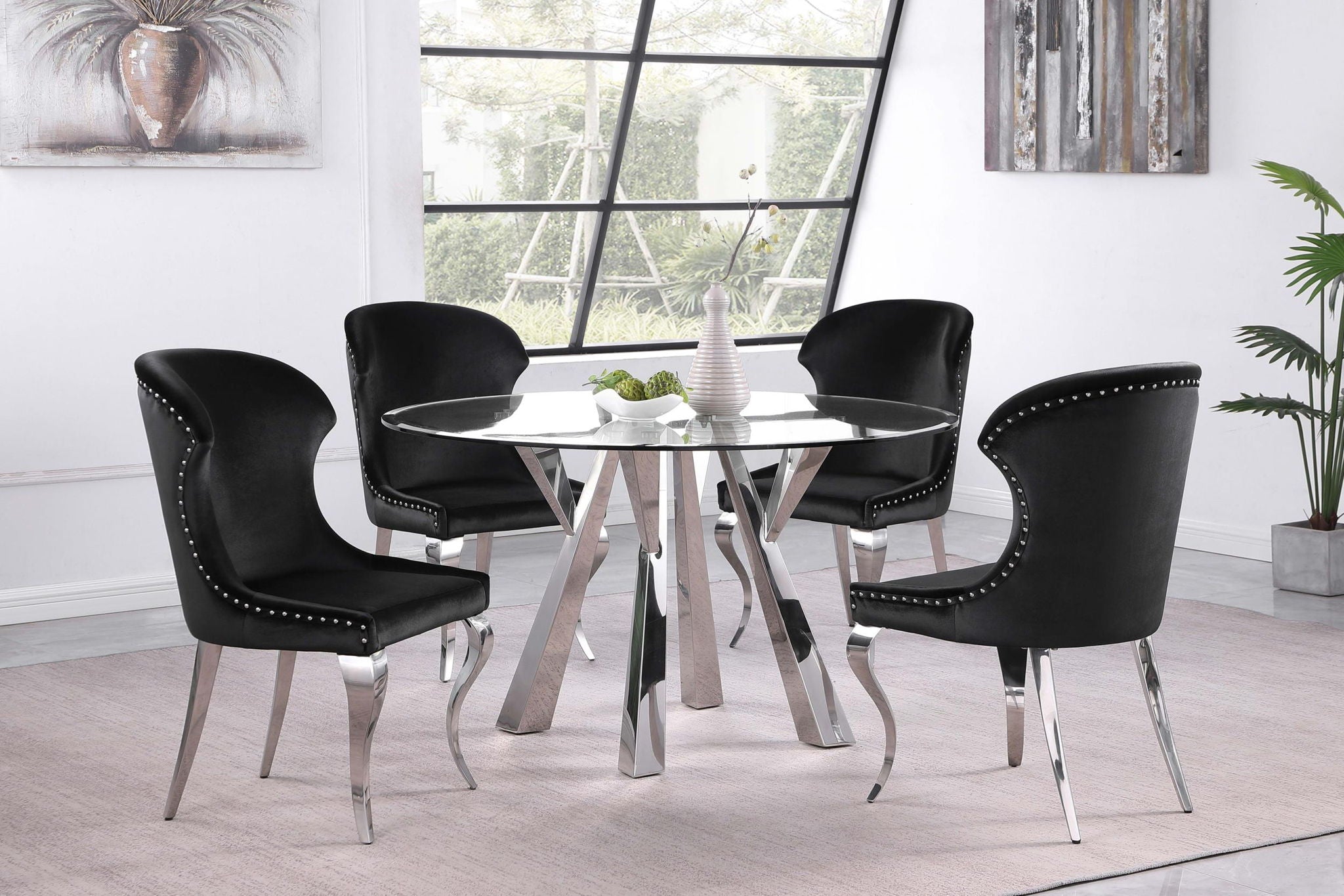 Cheyanne Upholstered Dining Side Chair Black (Set of 2) - Atlantic Fine Furniture Melbourne FL