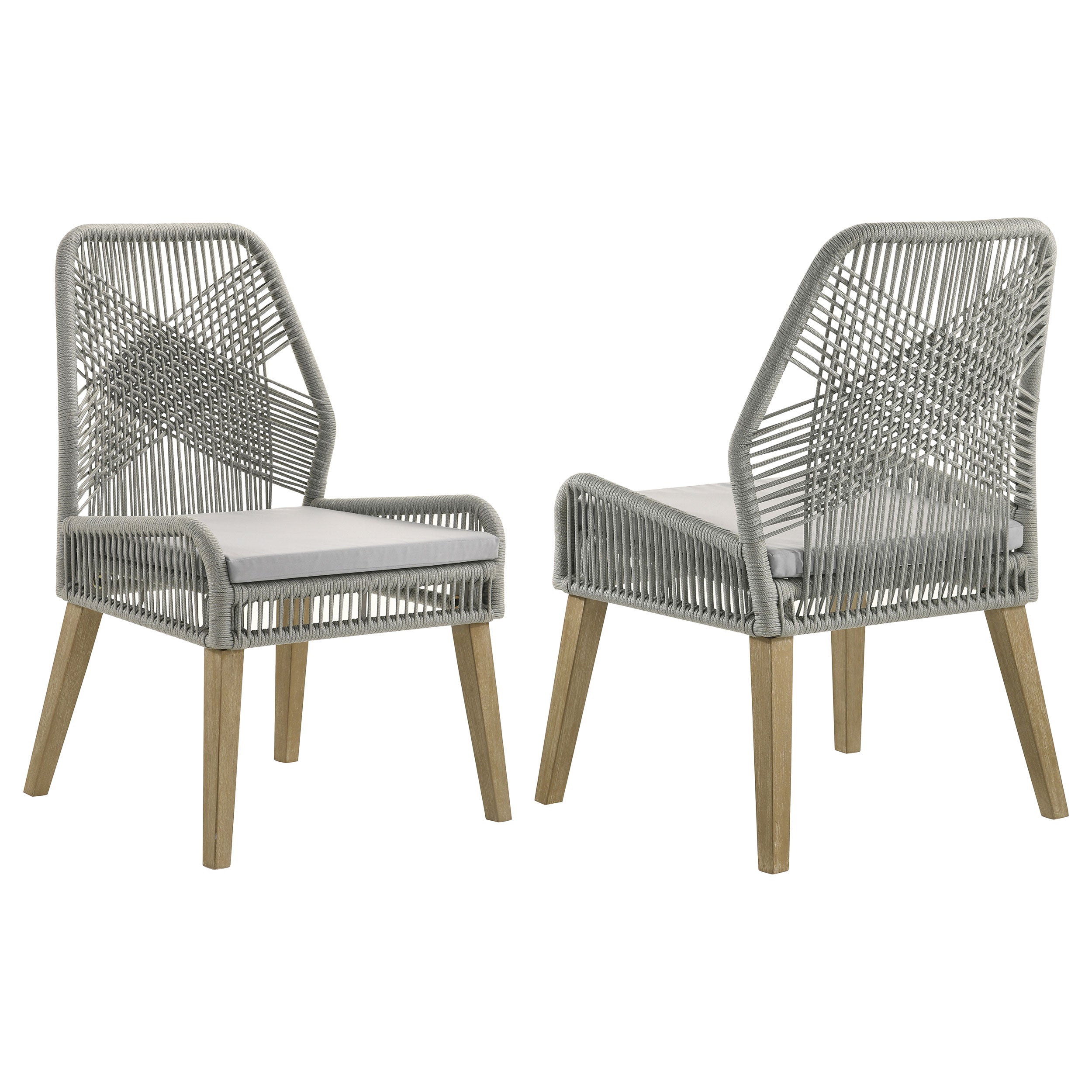 Nakia Woven Rope Dining Side Chairs Grey (Set of 2) — view 1