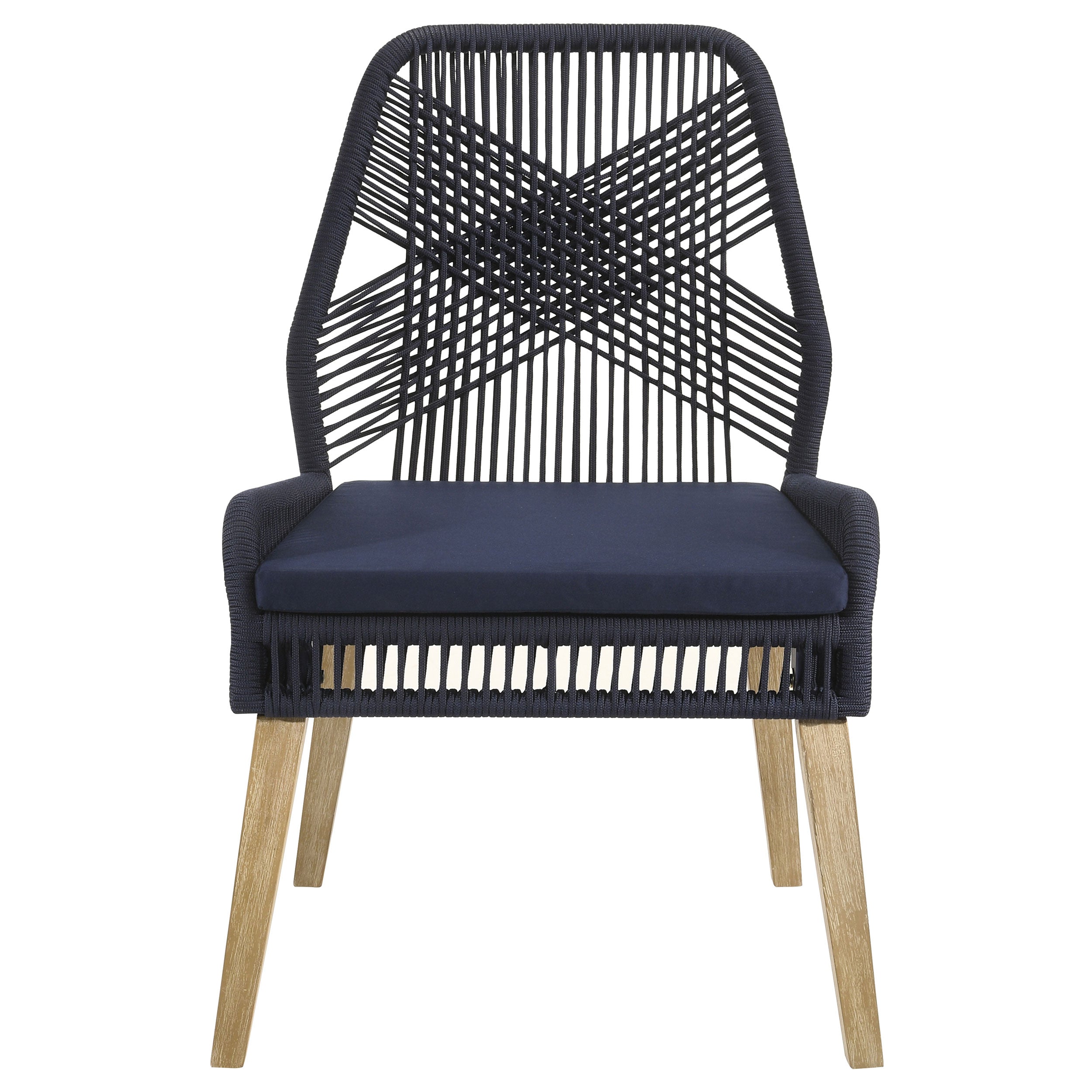 Nakia Woven Rope Dining Side Chairs Dark Navy (Set of 2) — view 4