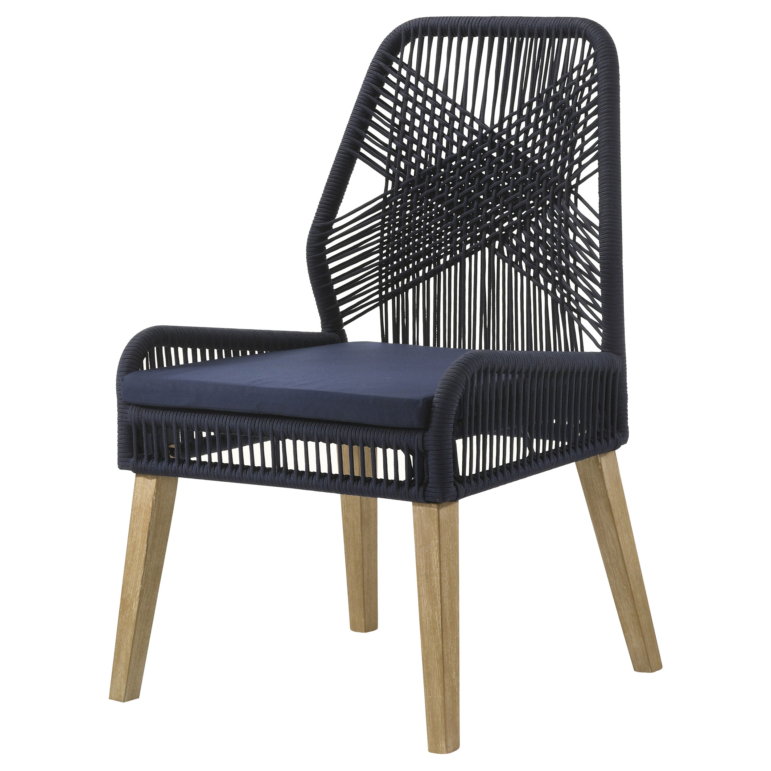 Nakia Woven Rope Dining Side Chairs Dark Navy (Set of 2) — view 5