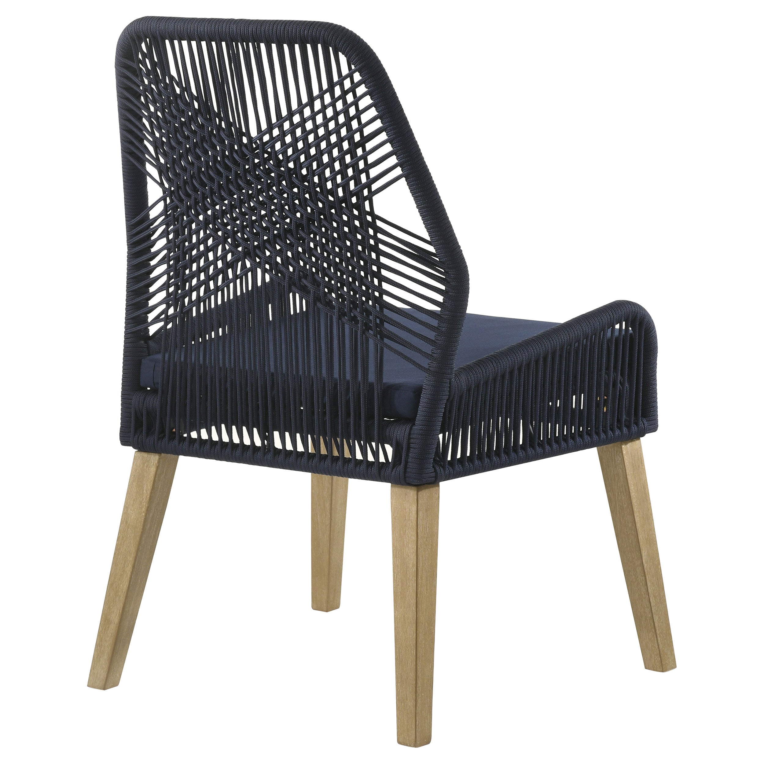 Nakia Woven Rope Dining Side Chairs Dark Navy (Set of 2) — view 8