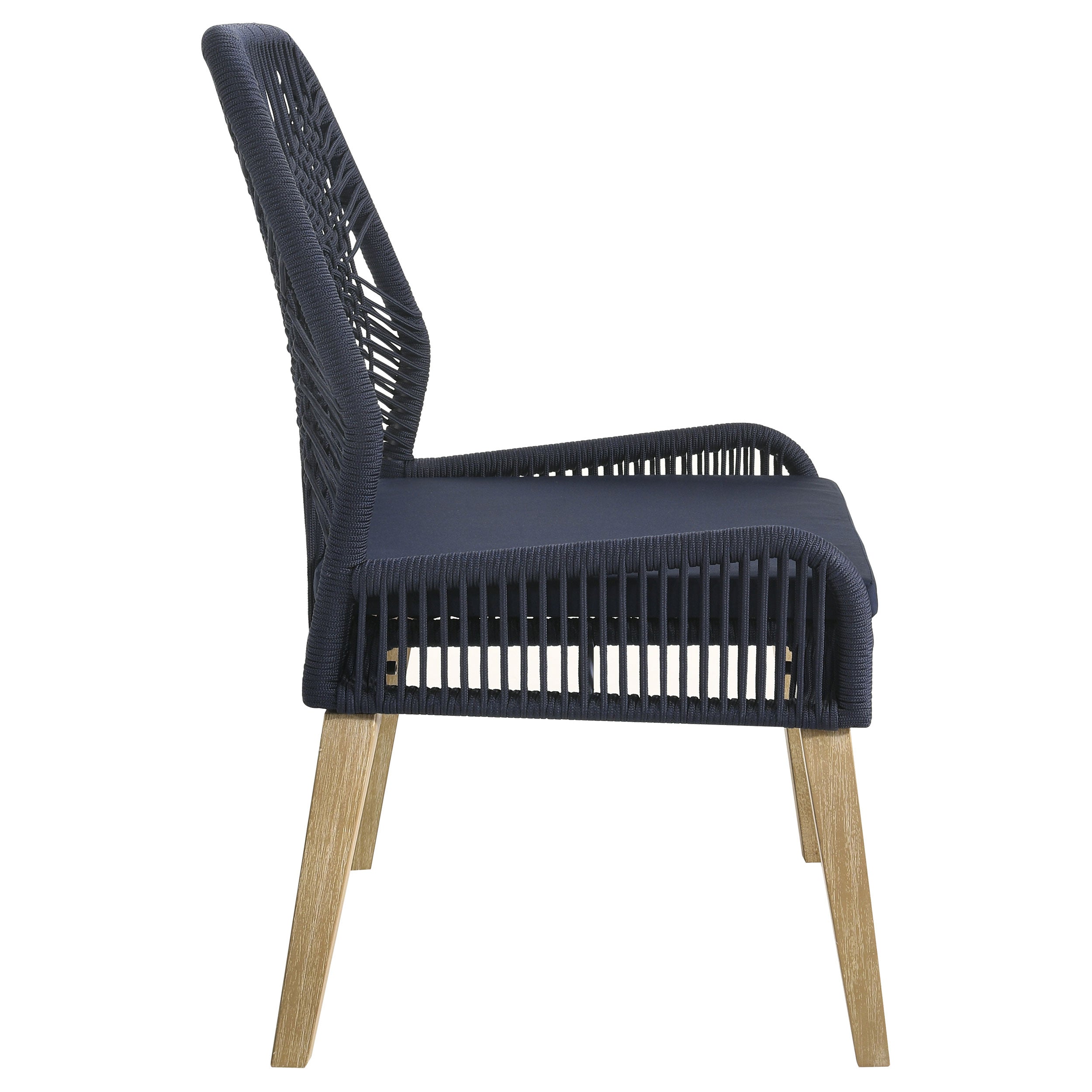 Nakia Woven Rope Dining Side Chairs Dark Navy (Set of 2) — view 9