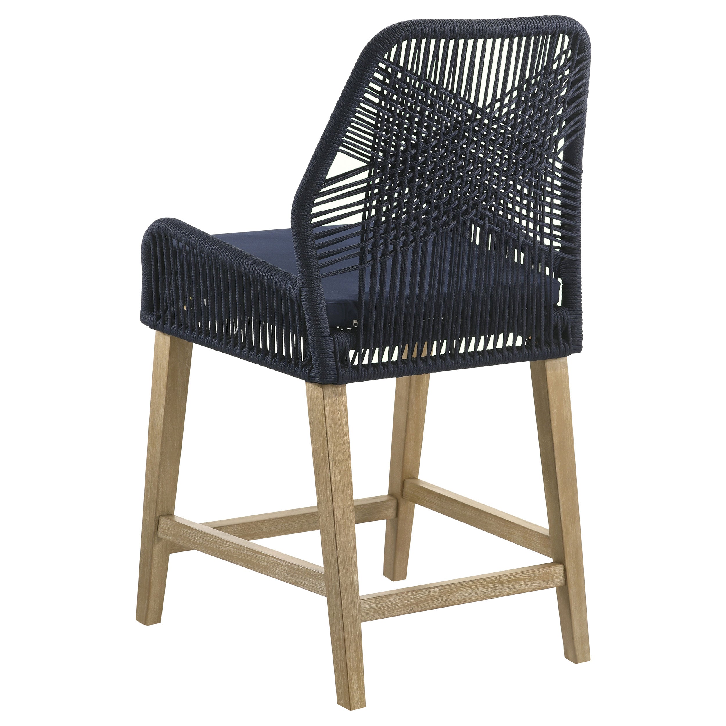 Nakia Woven Rope Counter Chair with Cushion Navy (Set of 2) — view 7