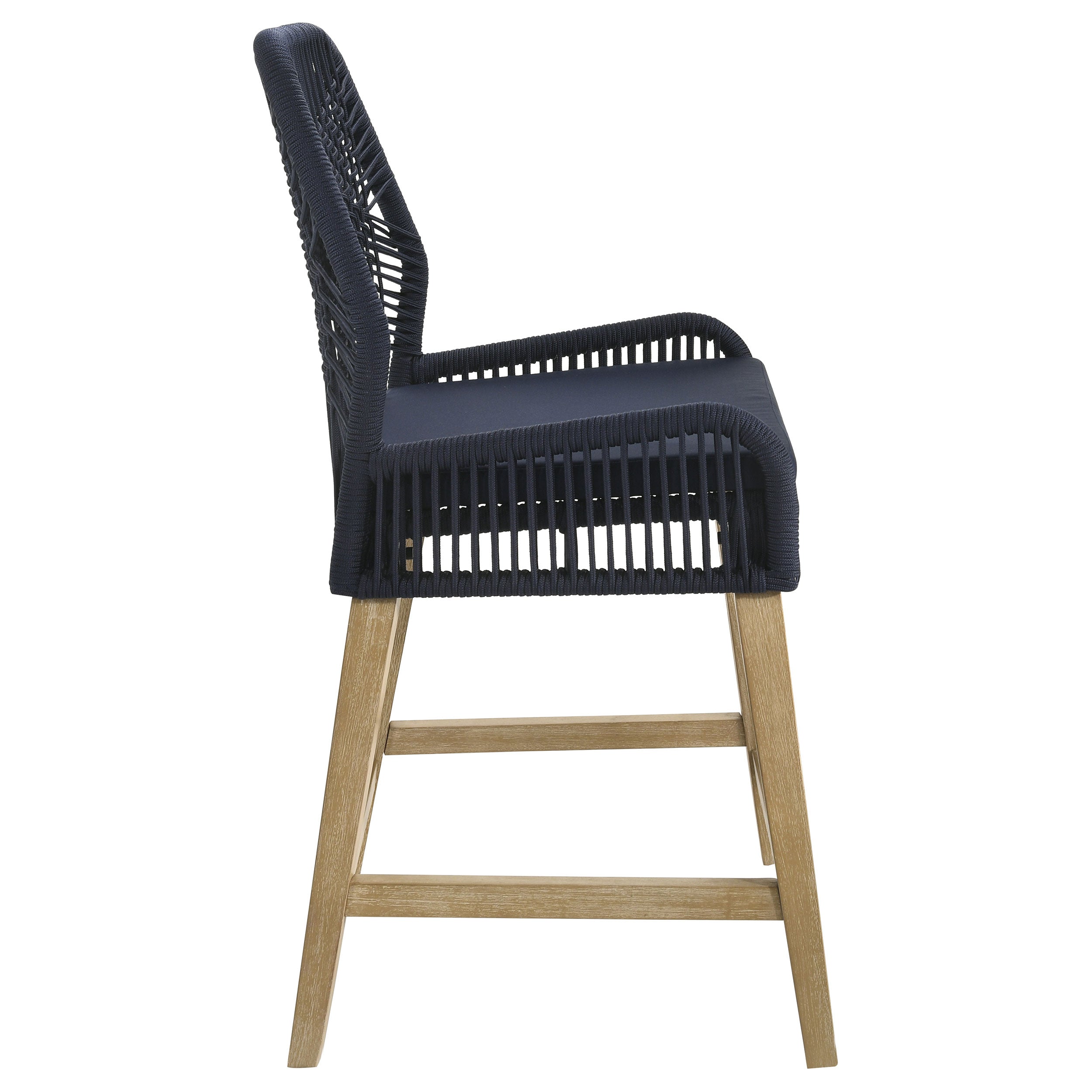 Nakia Woven Rope Counter Chair with Cushion Navy (Set of 2) — view 9