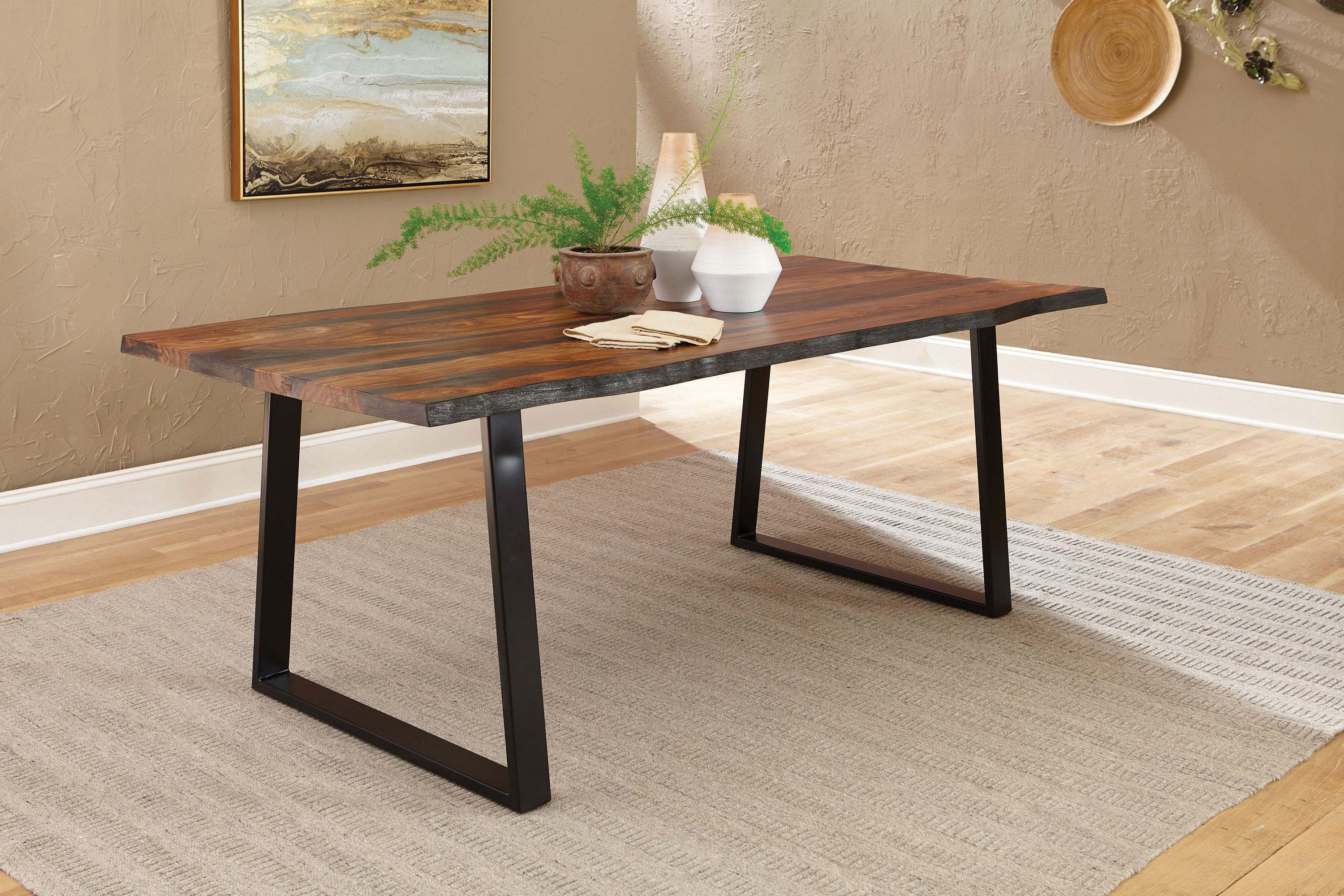 Ditman 80-inch Live Edge Dining Table Grey Sheesham — view 2