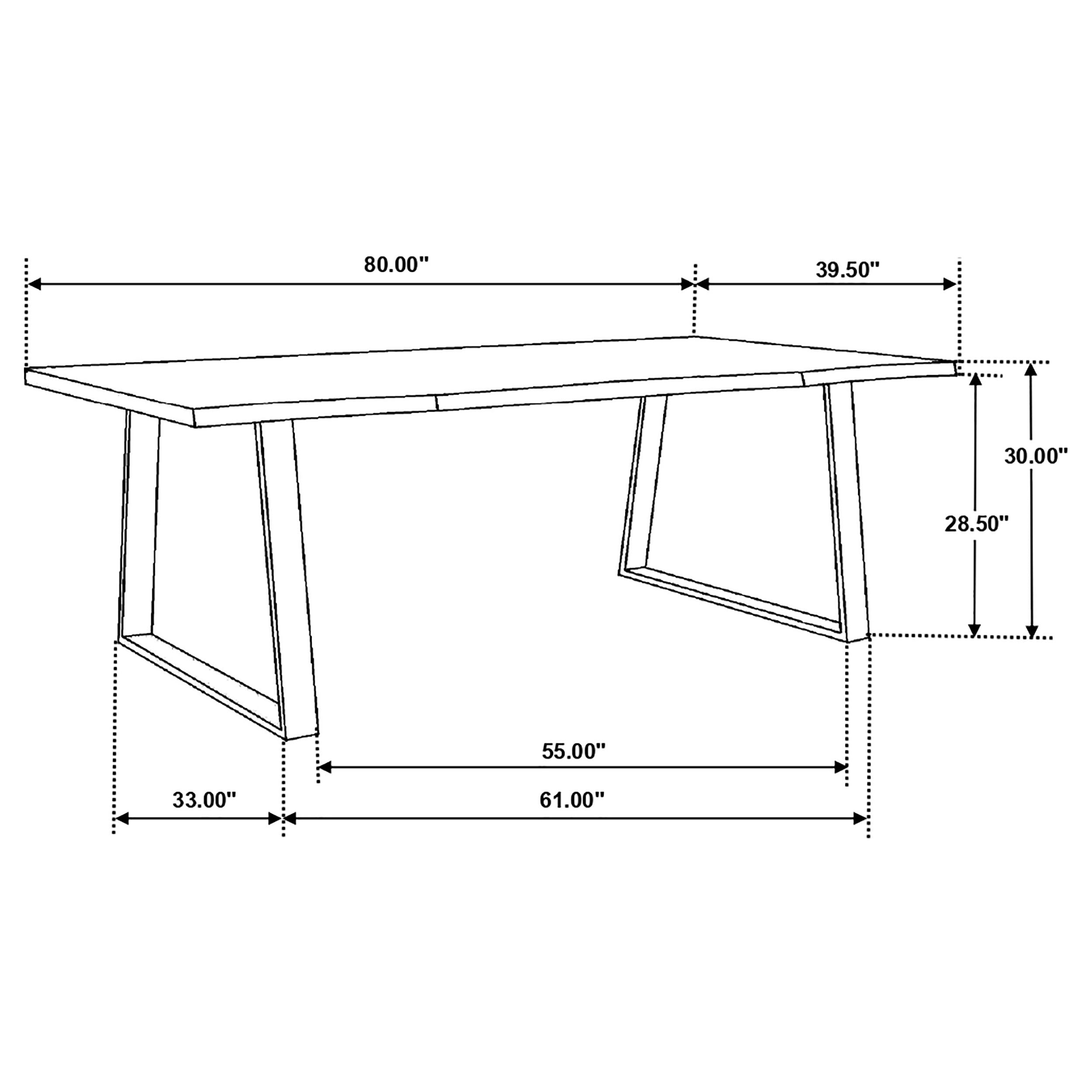Ditman 80-inch Live Edge Dining Table Grey Sheesham — view 1