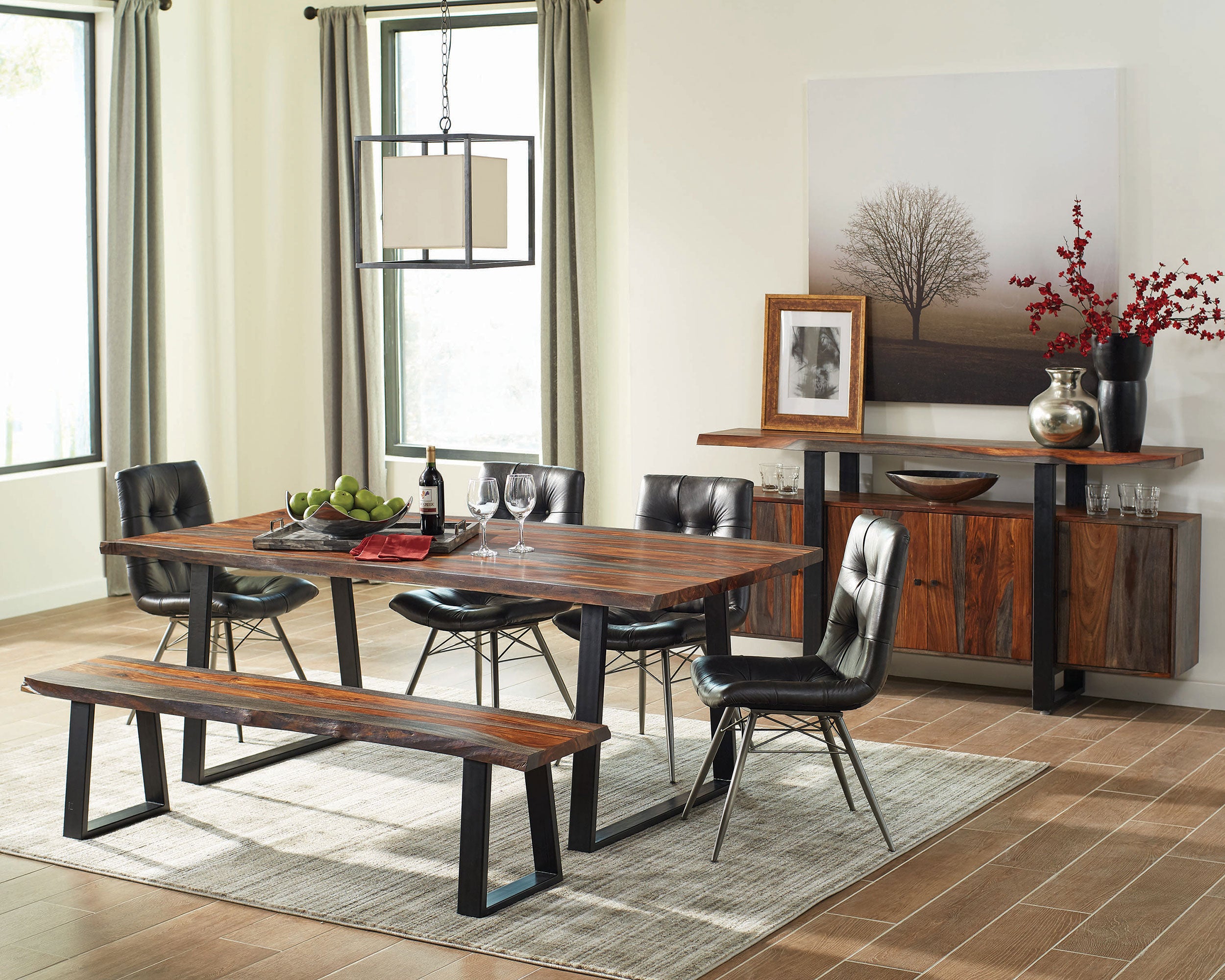 Ditman 80-inch Live Edge Dining Table Grey Sheesham — view 9