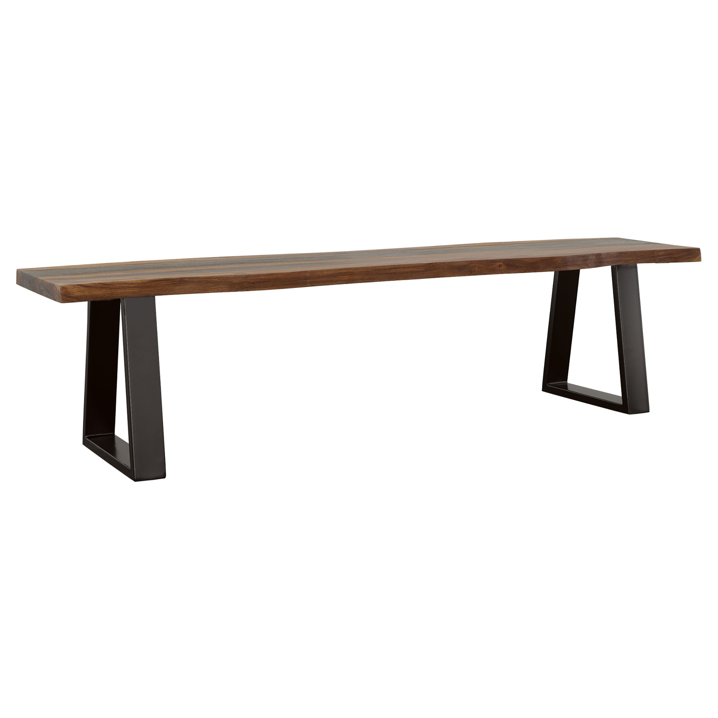 Ditman Live Edge Wood Dining Bench Grey Sheesham — view 2