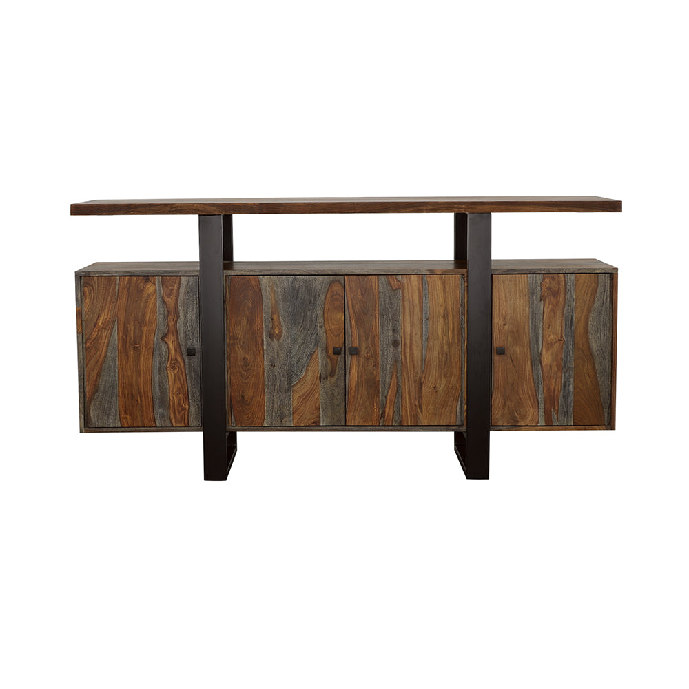 Ditman 4-door Solid Wood Sideboard Buffet Grey Sheesham — view 3
