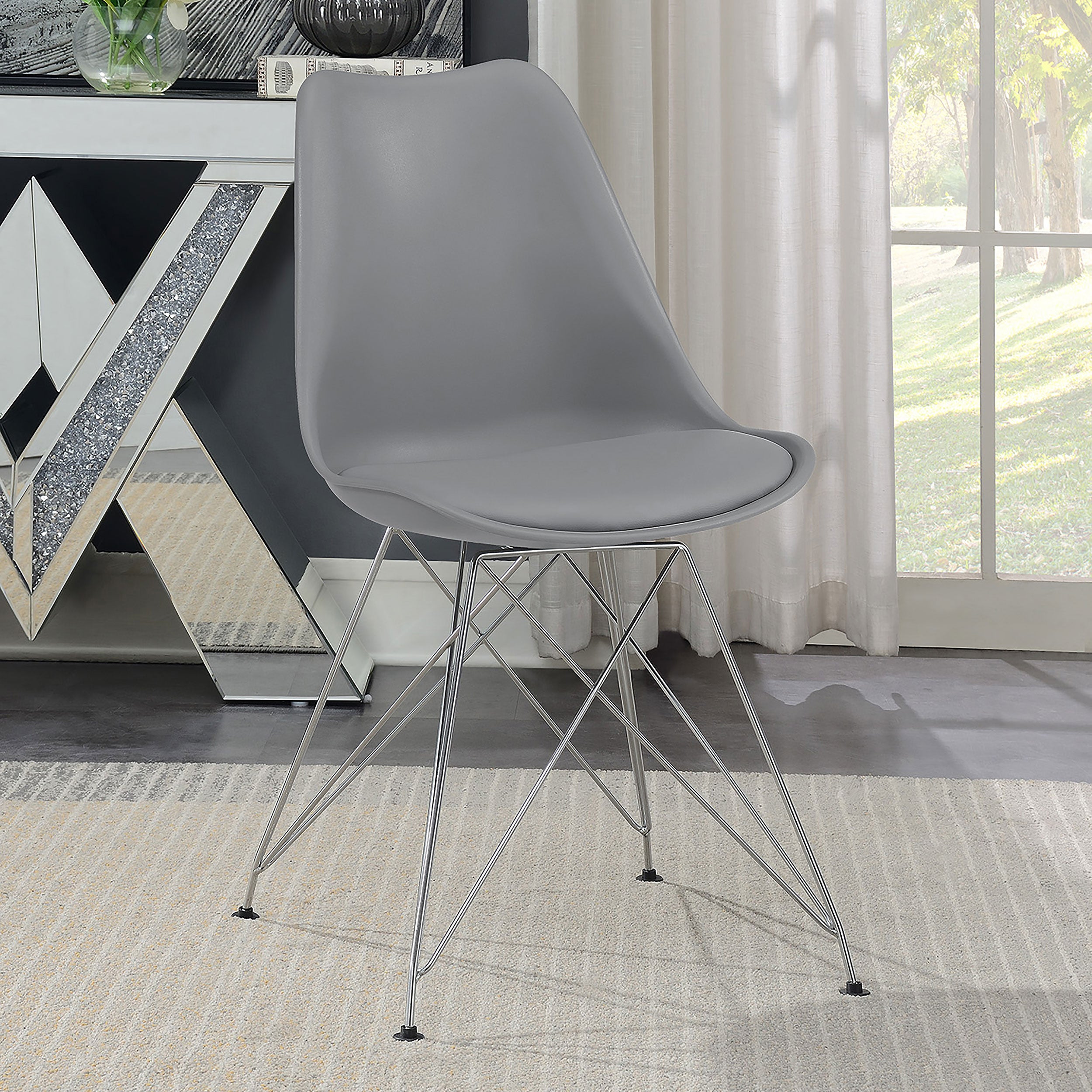 Juniper Polypropylene Dining Side Chair Grey (Set of 2) — view 2