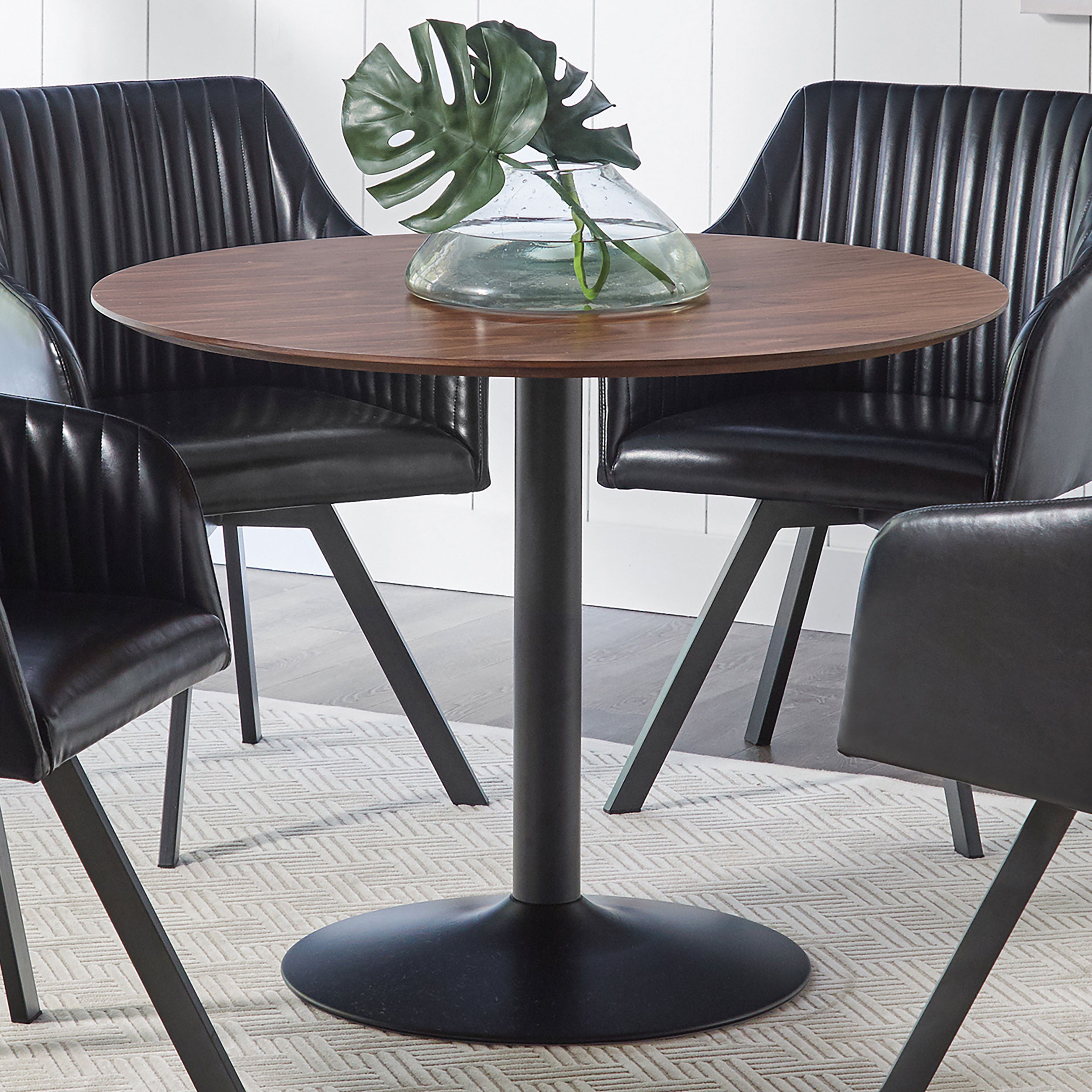 Cora Round 40-inch Wood Top Dining Table Brown Walnut — view 2