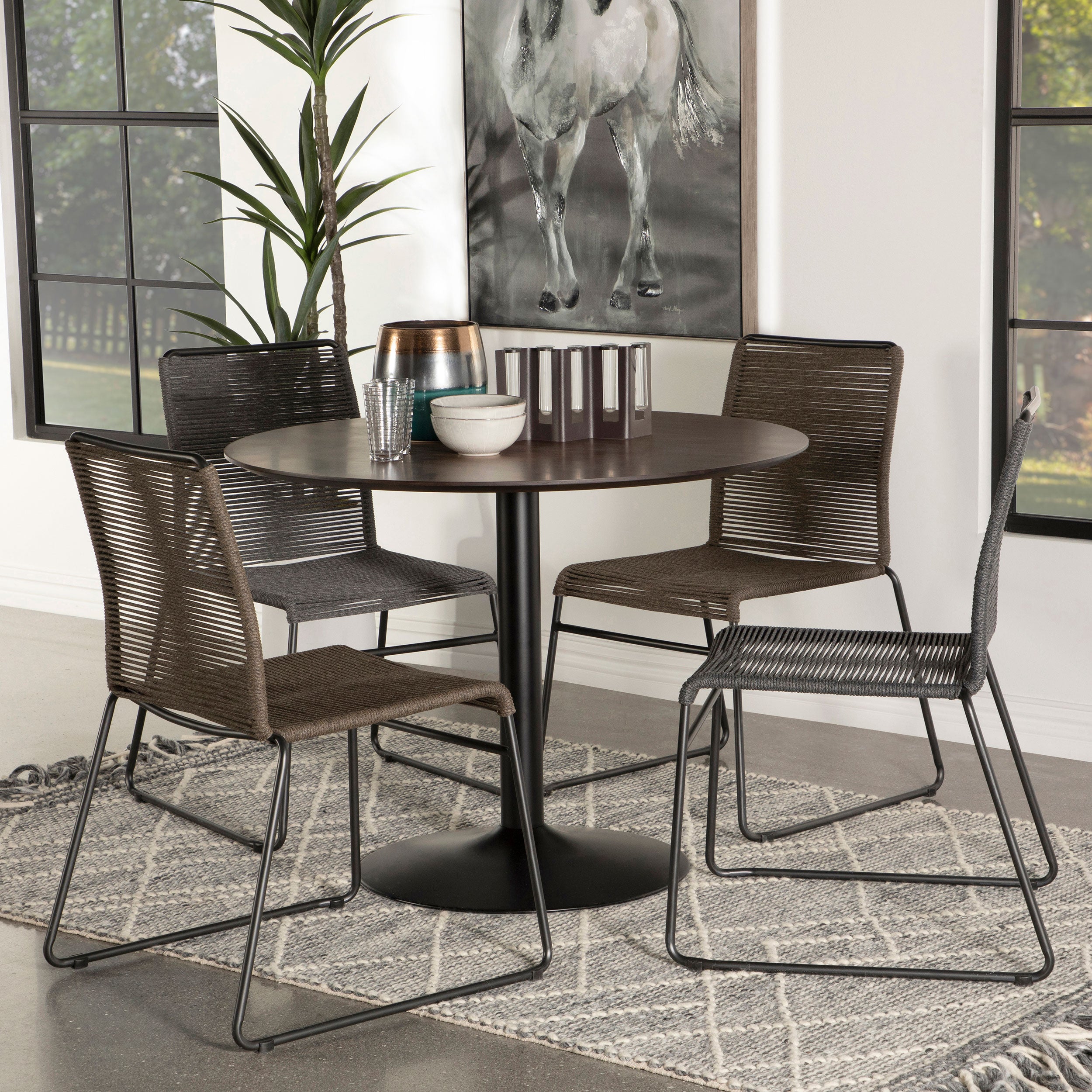 Cora Round 40-inch Wood Top Dining Table Brown Walnut — view 5