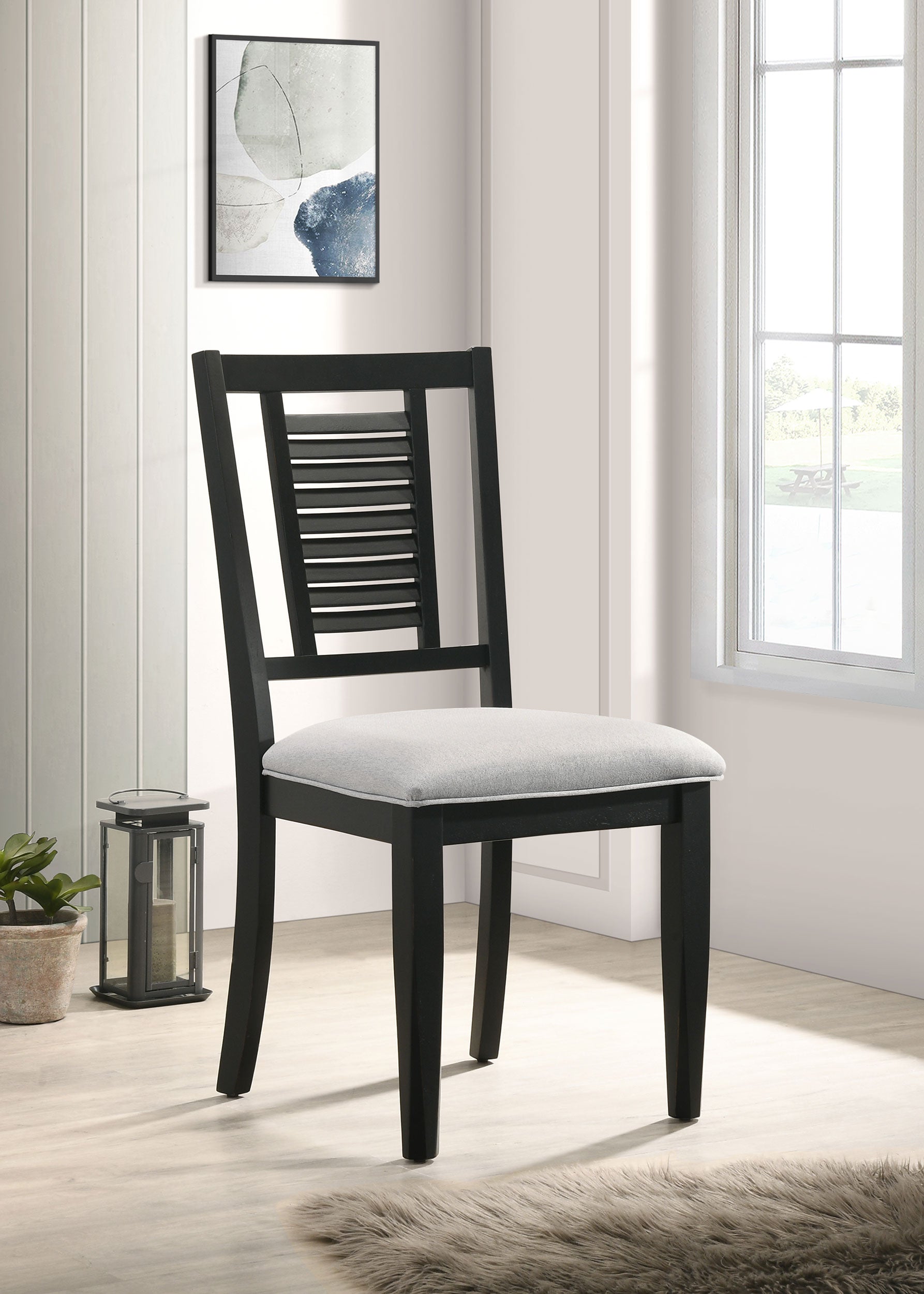 Appleton Wood Dining Side Chair Washed Black (Set of 2) — view 2