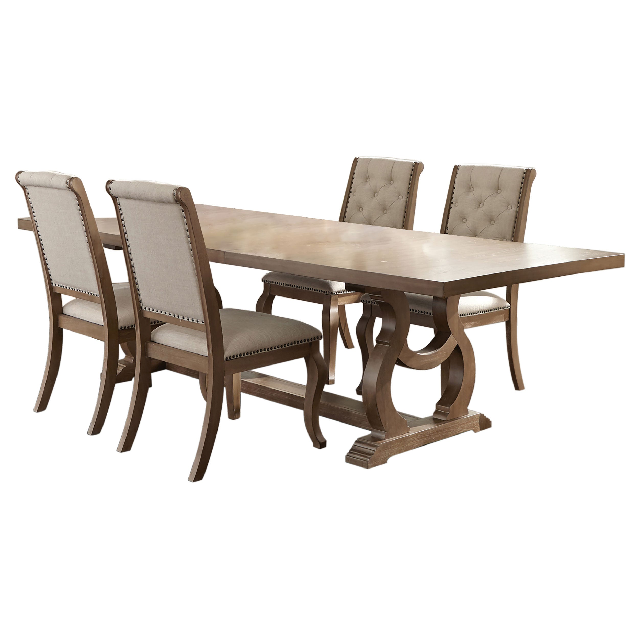 Brockway 5-piece Extension Leaf Dining Set Barley Brown — view 2