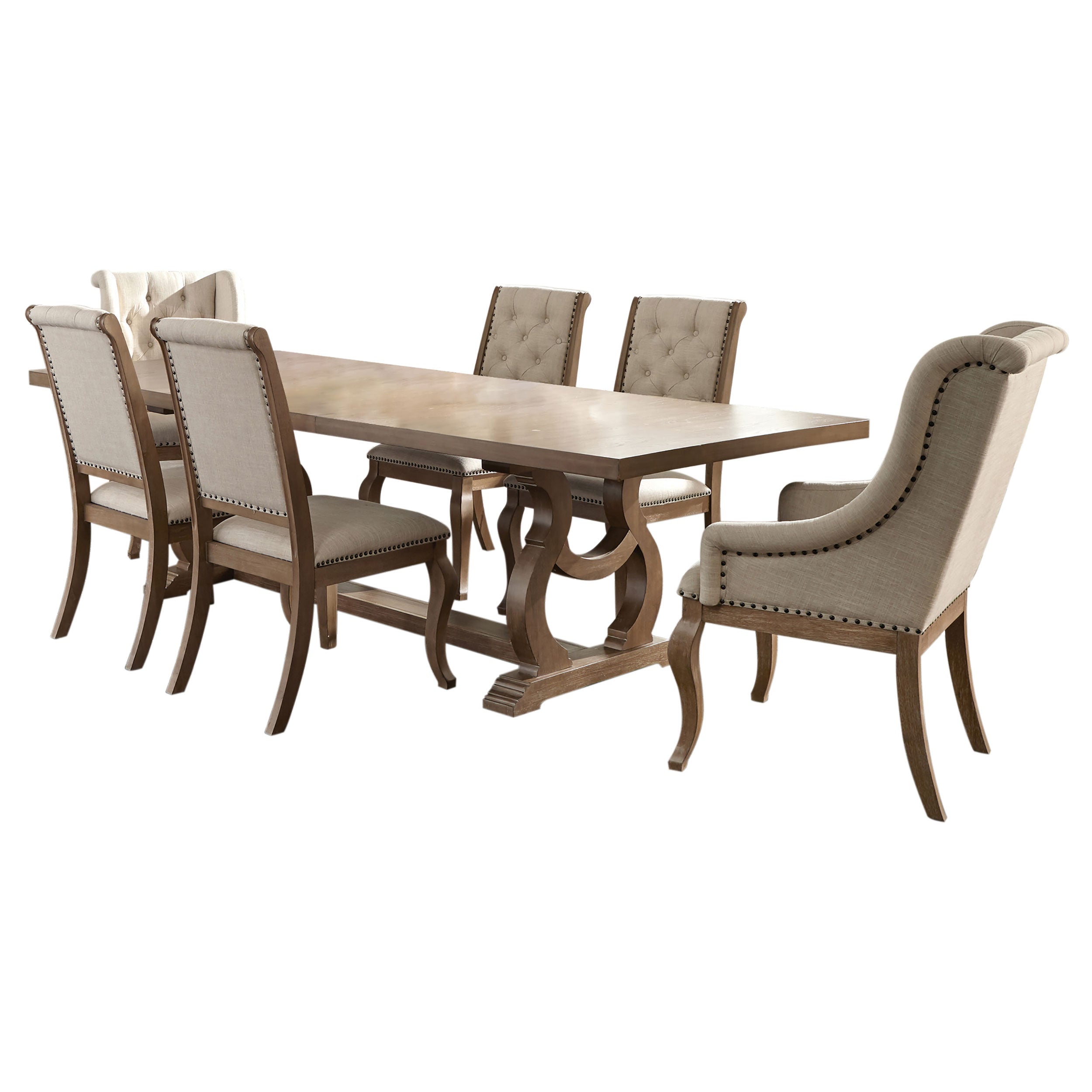 Brockway 7-piece Extension Leaf Dining Set Barley Brown — view 2