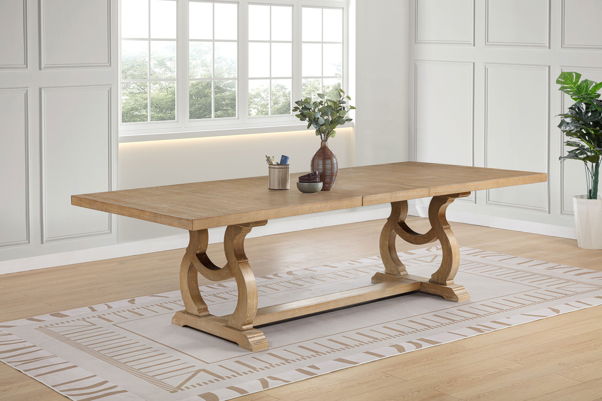 Brockway 104-inch Extension Leaf Dining Table Barley Brown — view 2