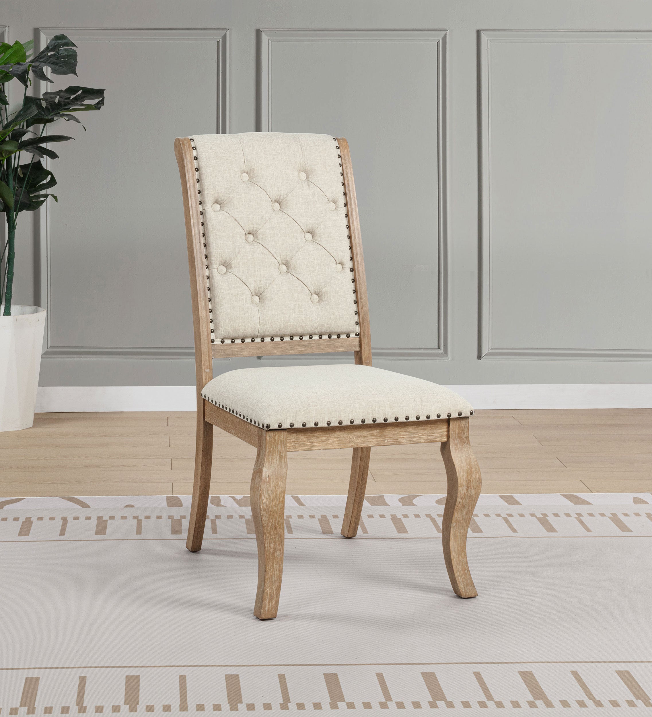 Brockway Upholstered Dining Chair Barley Brown (Set of 2) — view 2