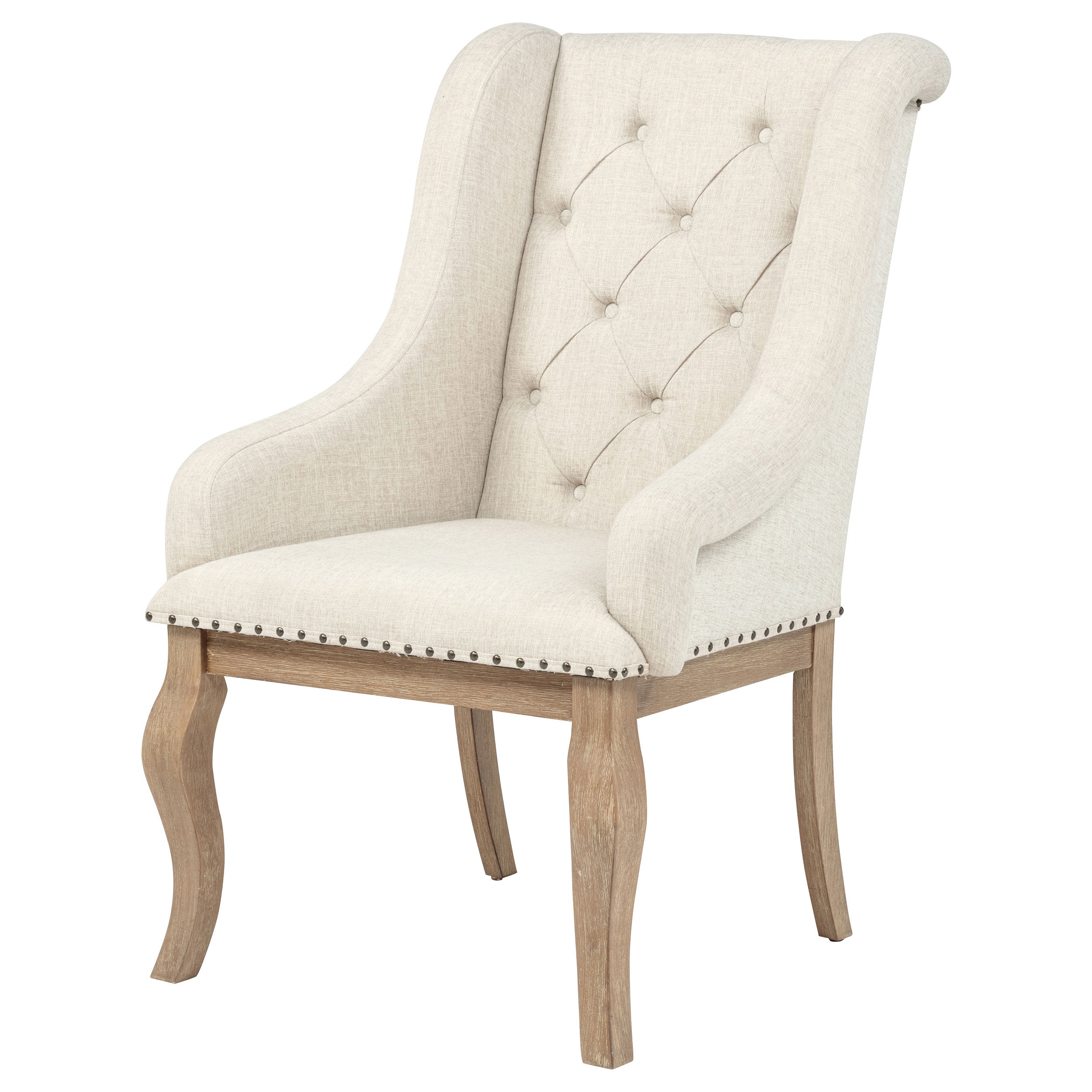 Brockway Upholstered Arm Chair Barley Brown (Set of 2) — view 5