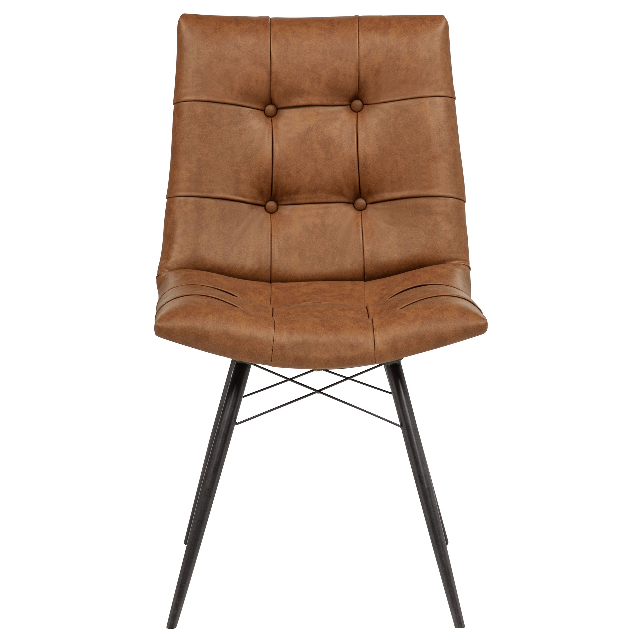 Aiken Faux Leather Upholstered Dining Side Chair Saddle Brown (Set of 4) — view 4