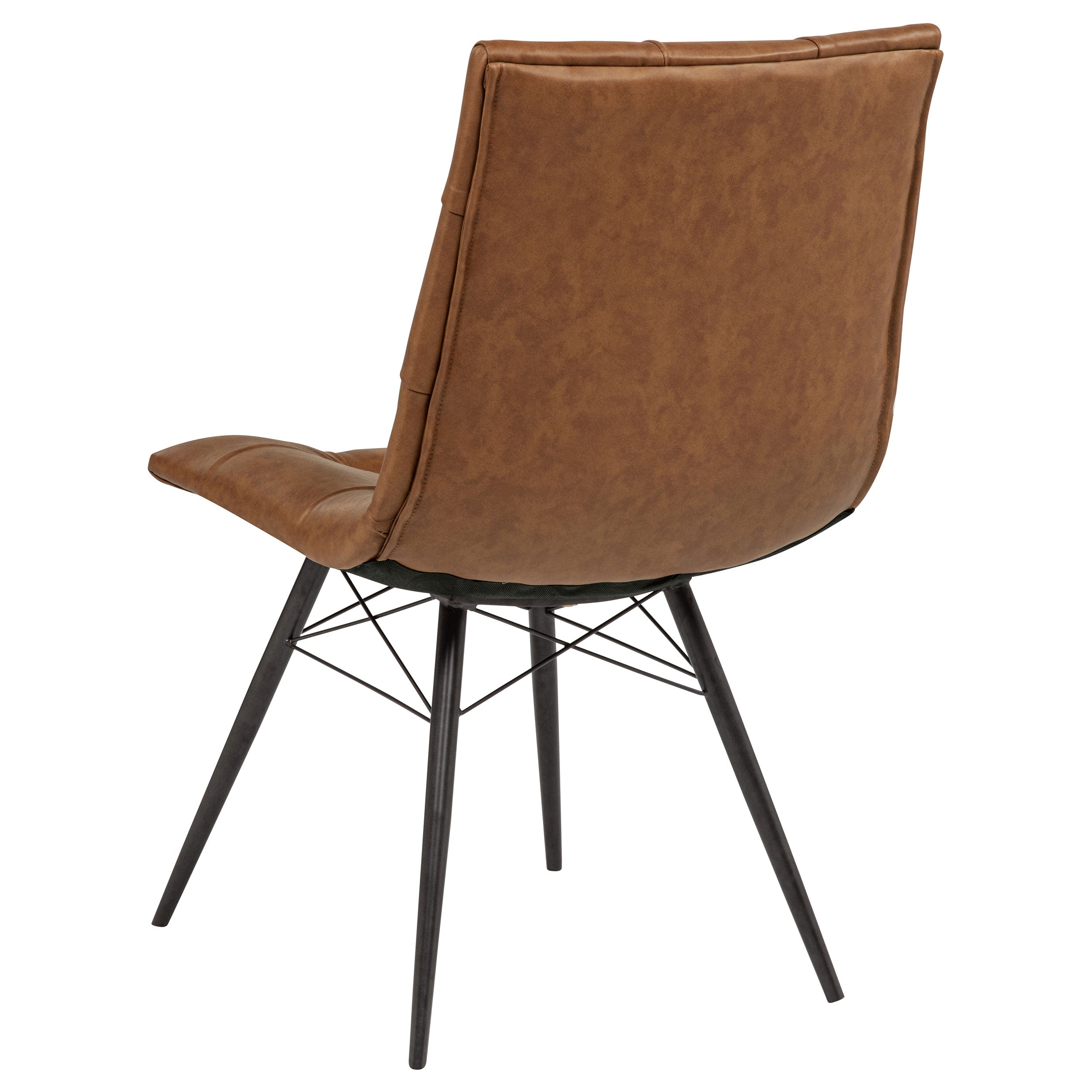 Aiken Faux Leather Upholstered Dining Side Chair Saddle Brown (Set of 4) — view 7