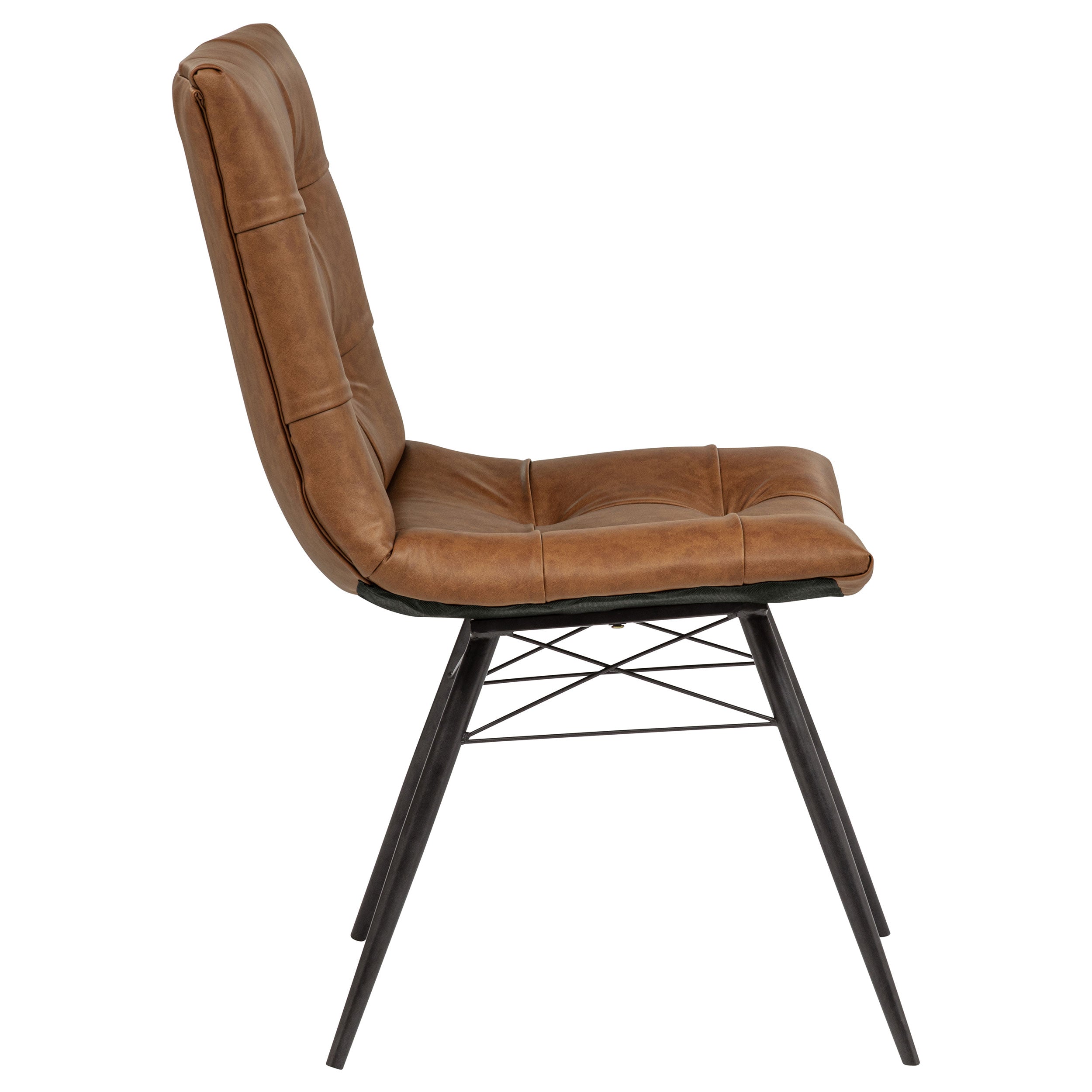 Aiken Faux Leather Upholstered Dining Side Chair Saddle Brown (Set of 4) — view 10